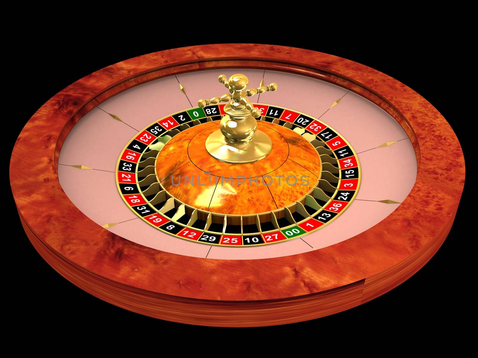 3d rendered illustration of a roulette wheel