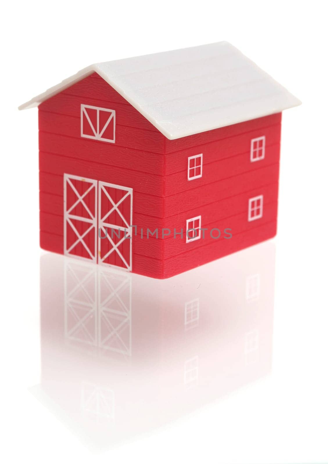 The red house on a white background