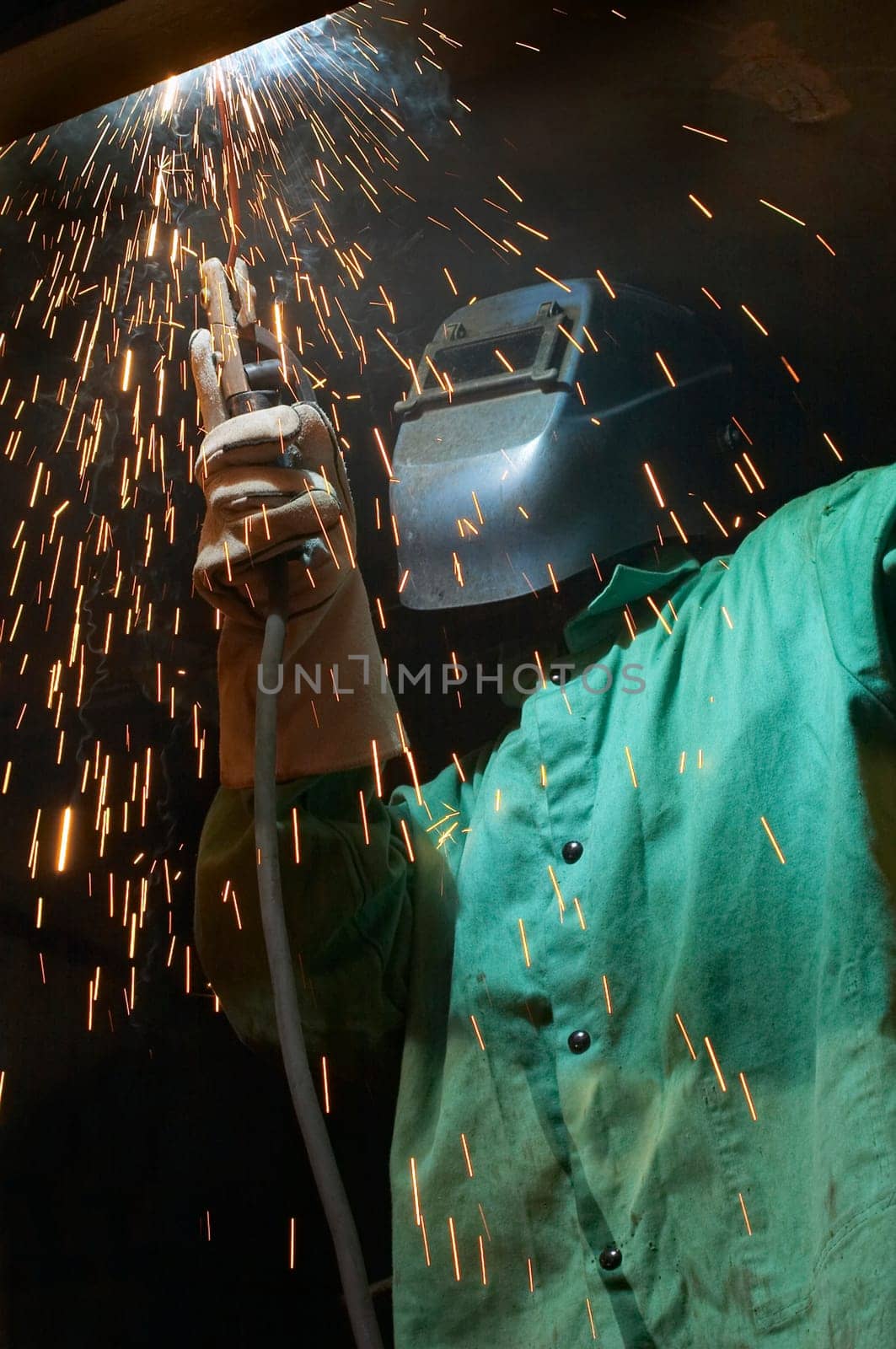 welder at shipyard working