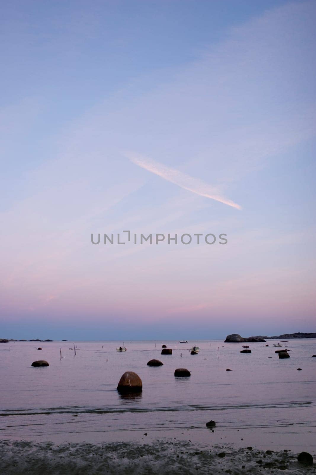 Low tide evening sea