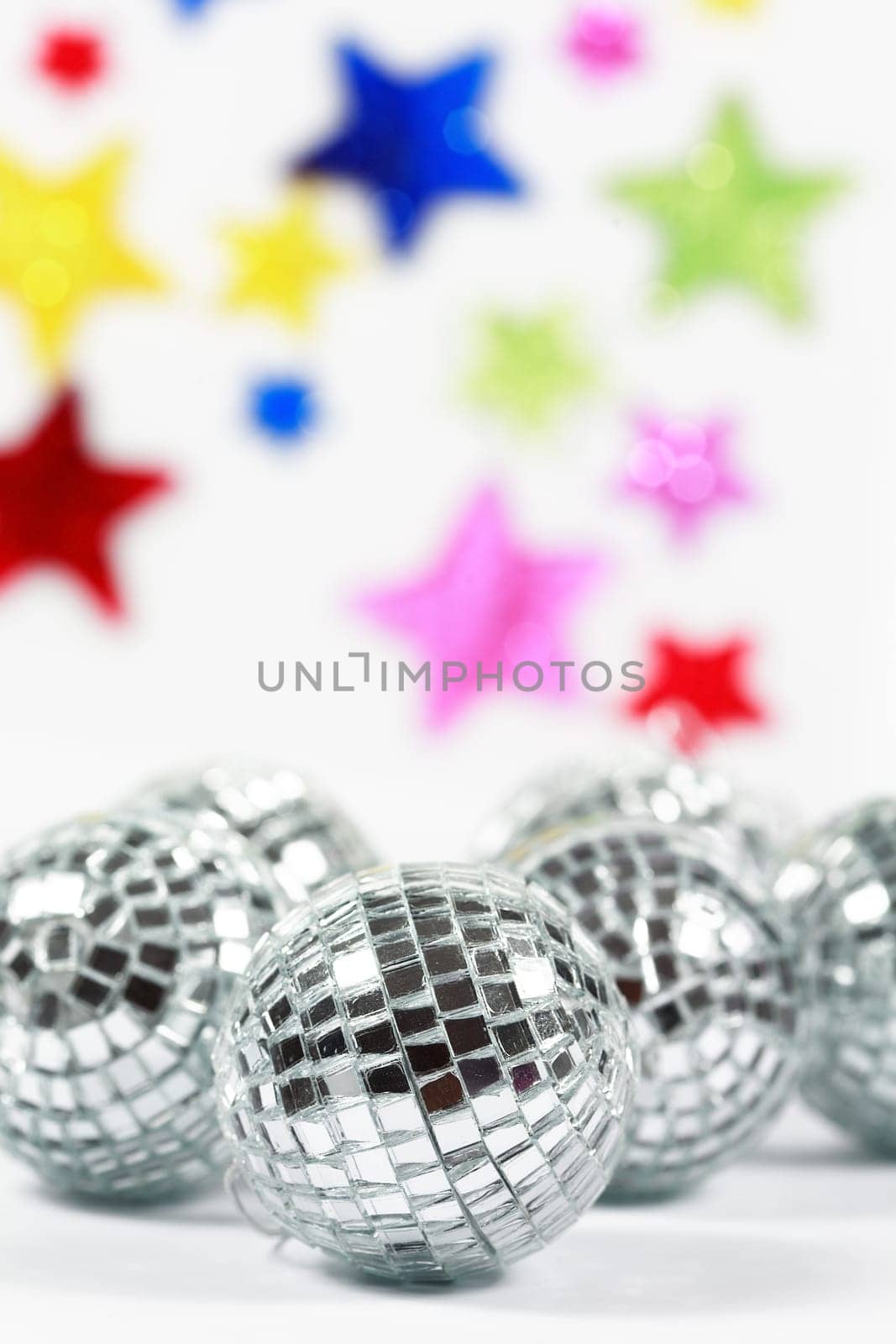 Party or Christmas balls with stars