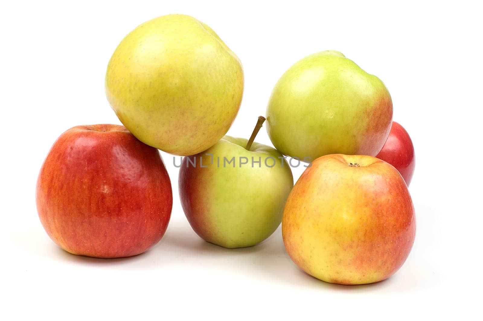 Stack of apple isolated on white