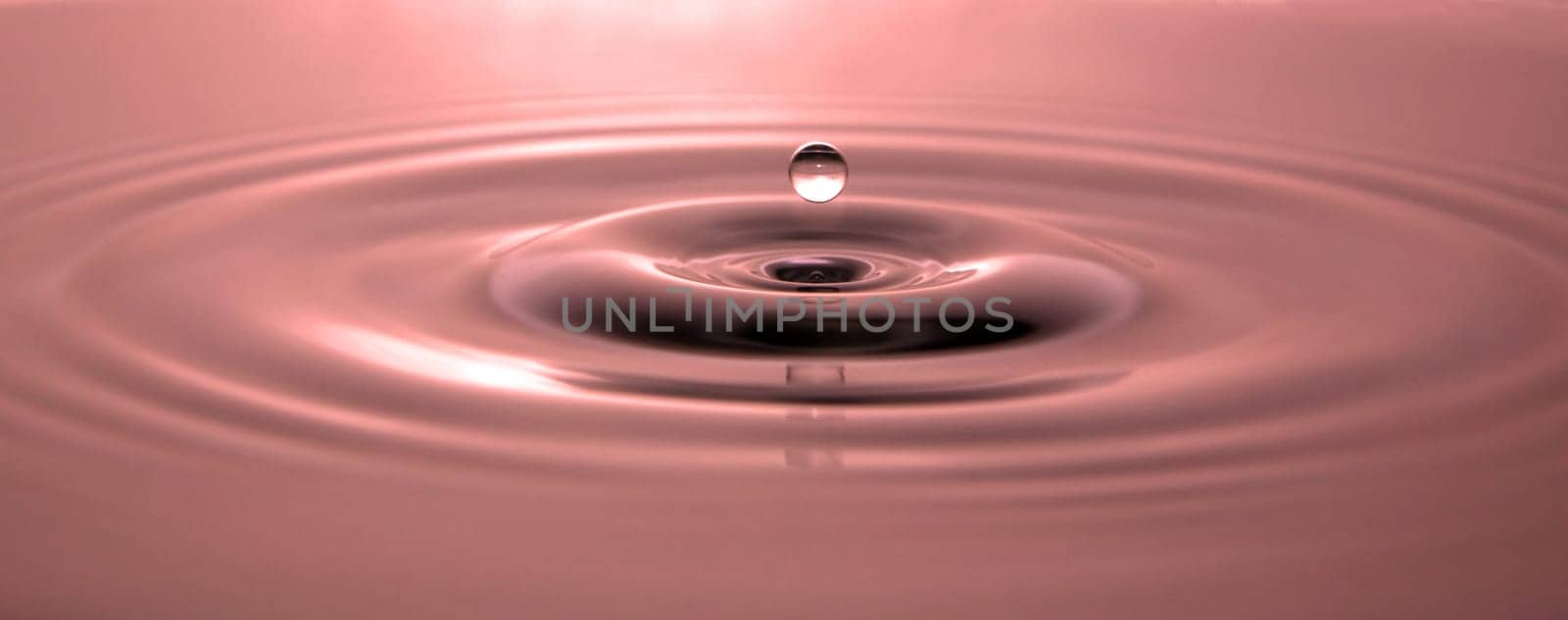 Suspended Water Drop with Concentric Circles