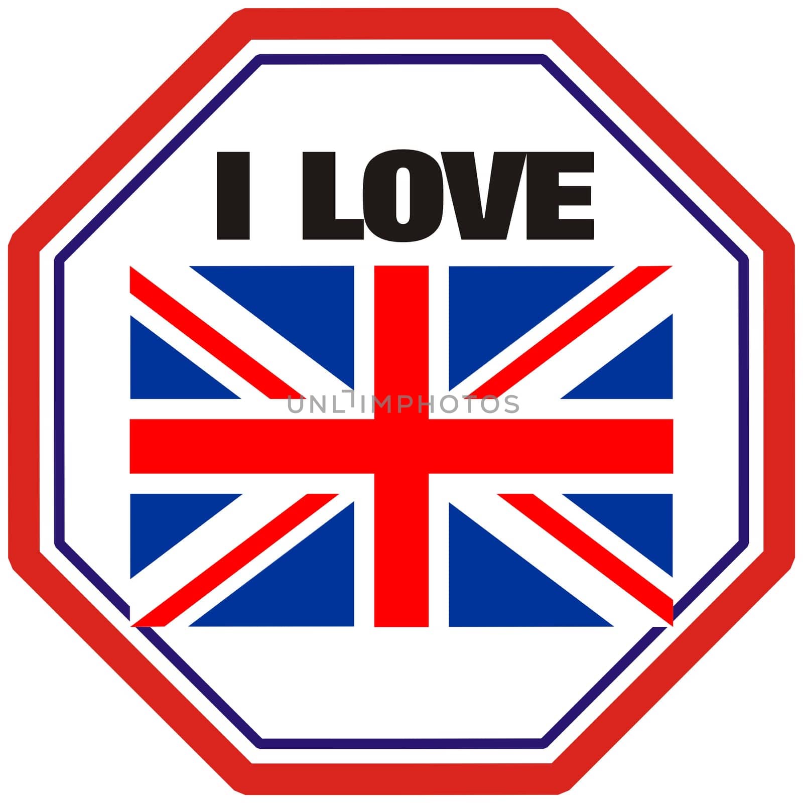 Car sticker, I love United Kingdom