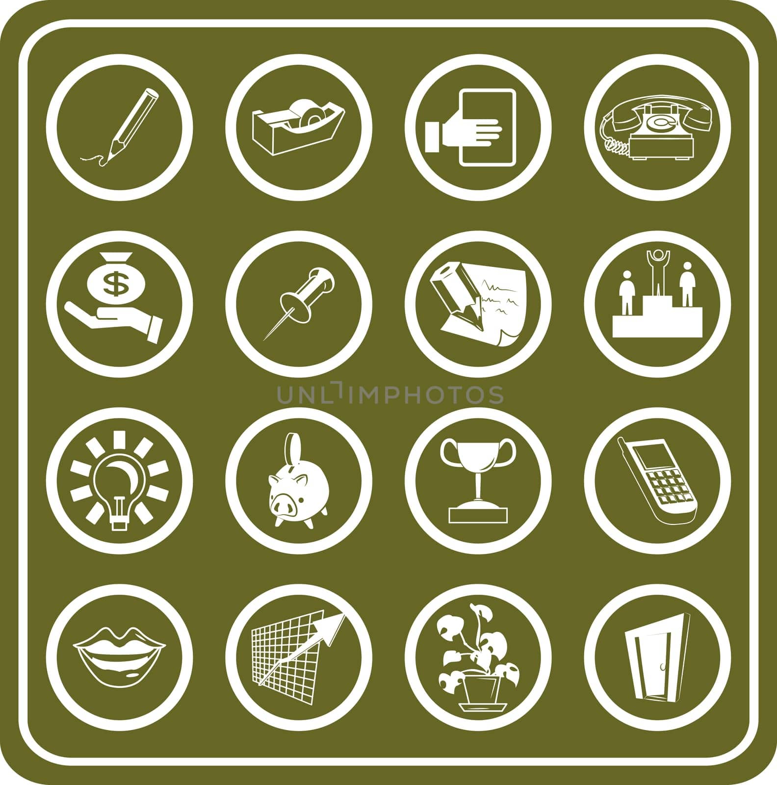 A set of Business and office icons.