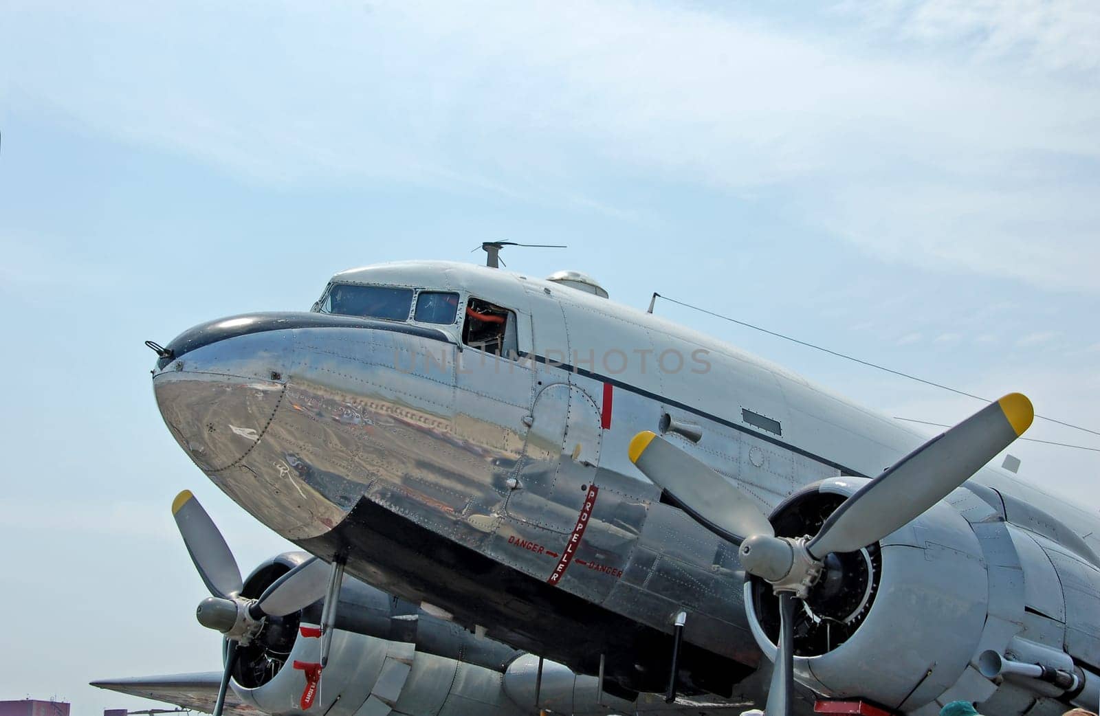 Historic Douglas DC-3 (C-47) world war airplane in restored condition