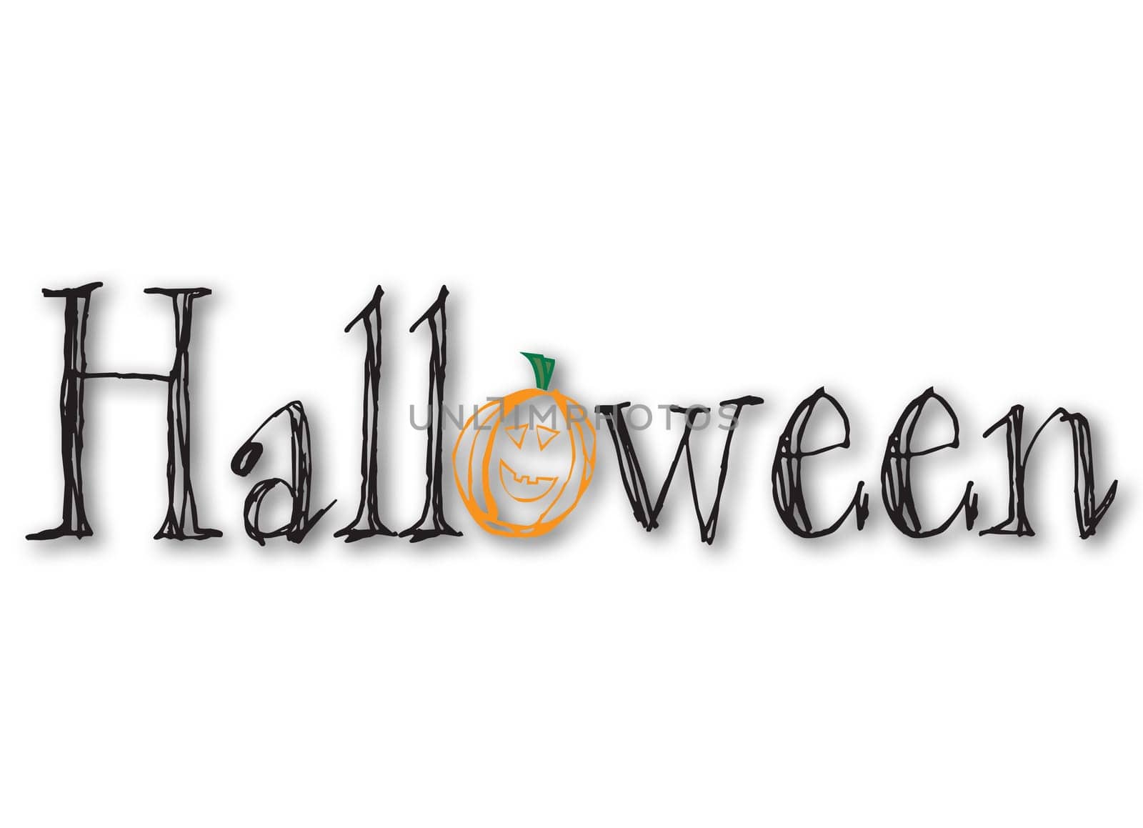 halloween wording with pumkin
