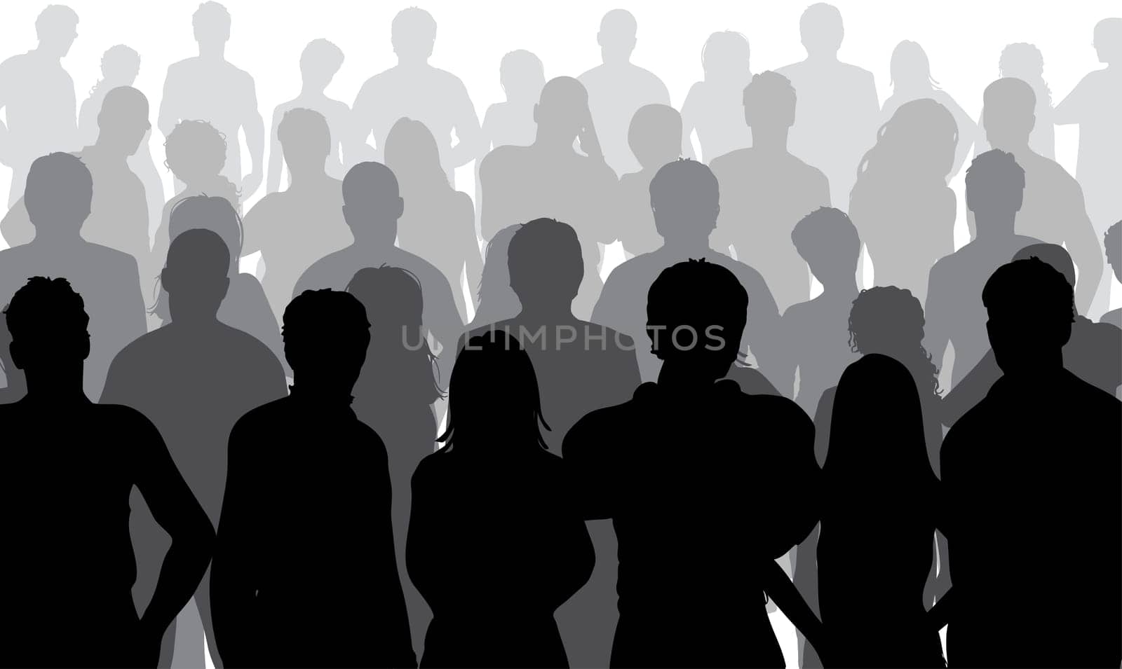 Close up view of a huge crowd