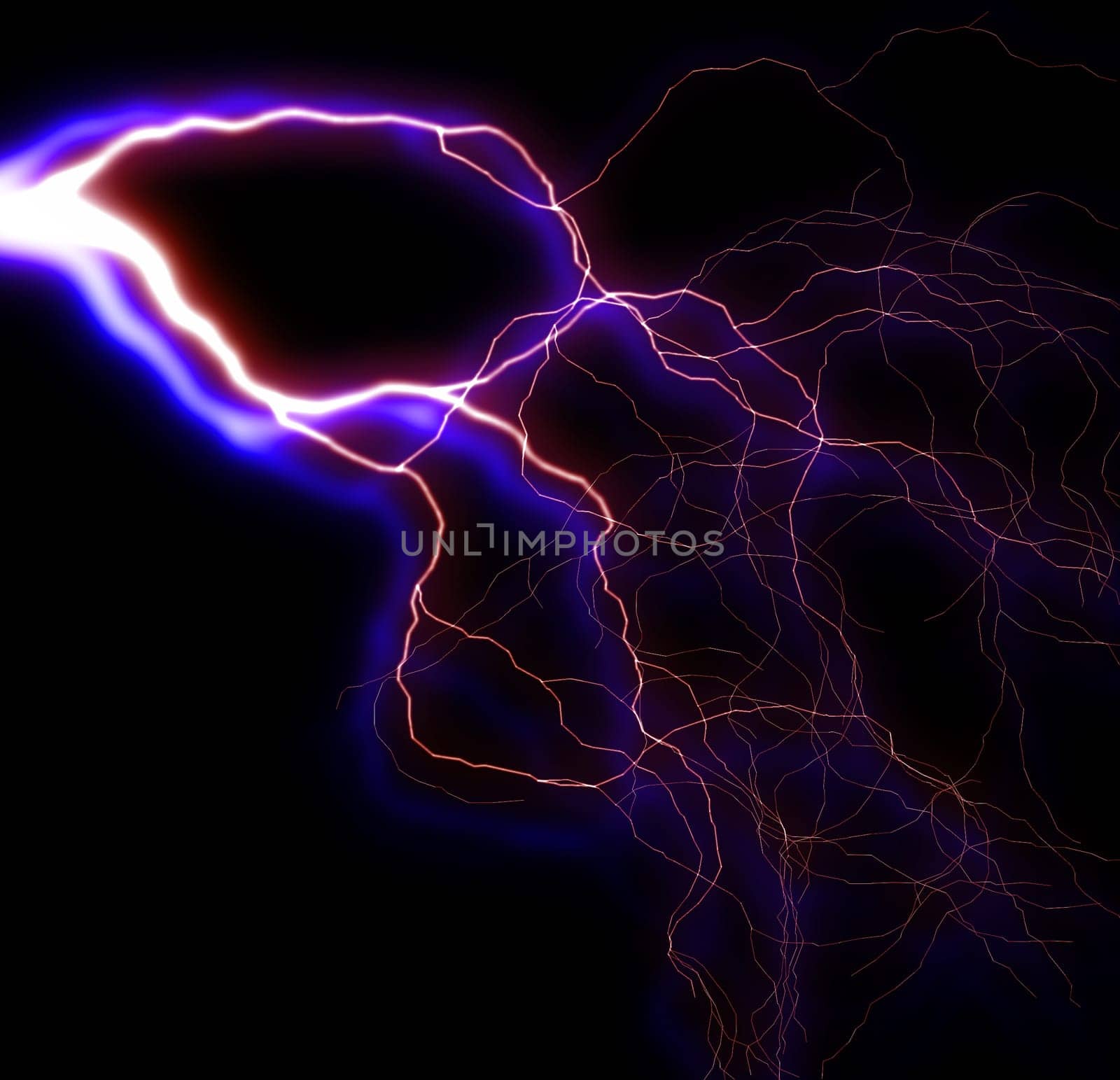 A flash of lightning against a black background.