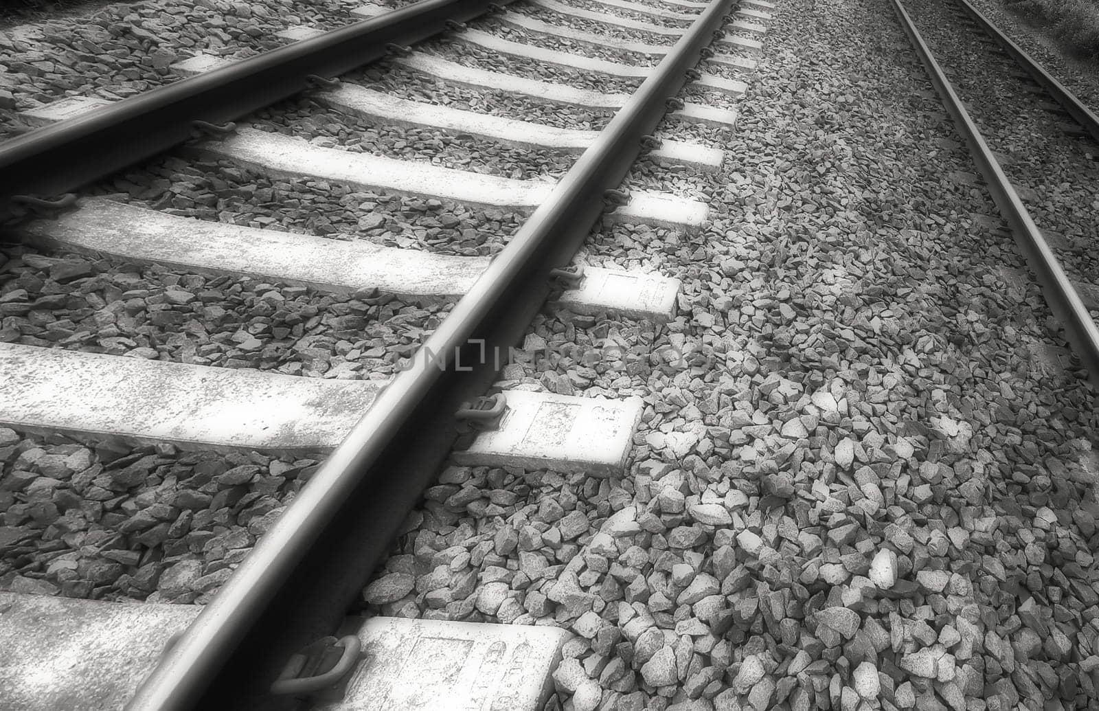 two old blurred train tracks