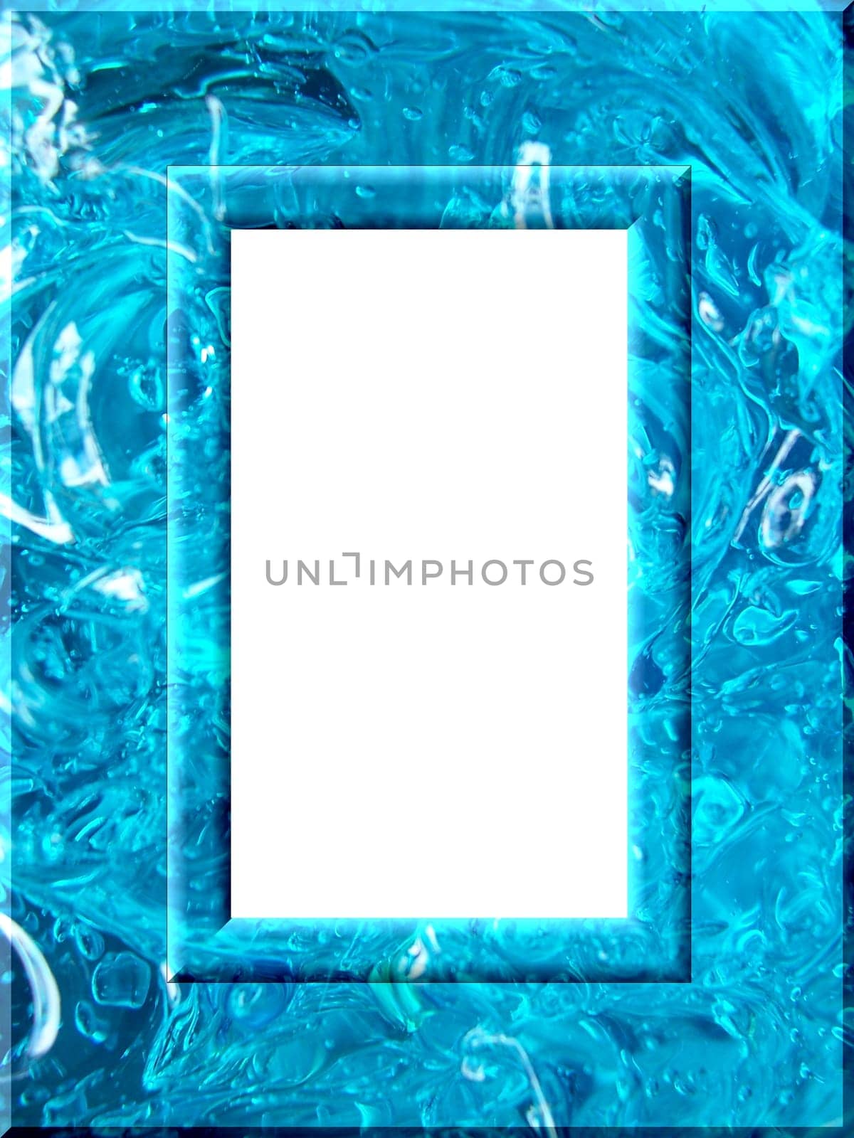 A frame of blue liquid gel