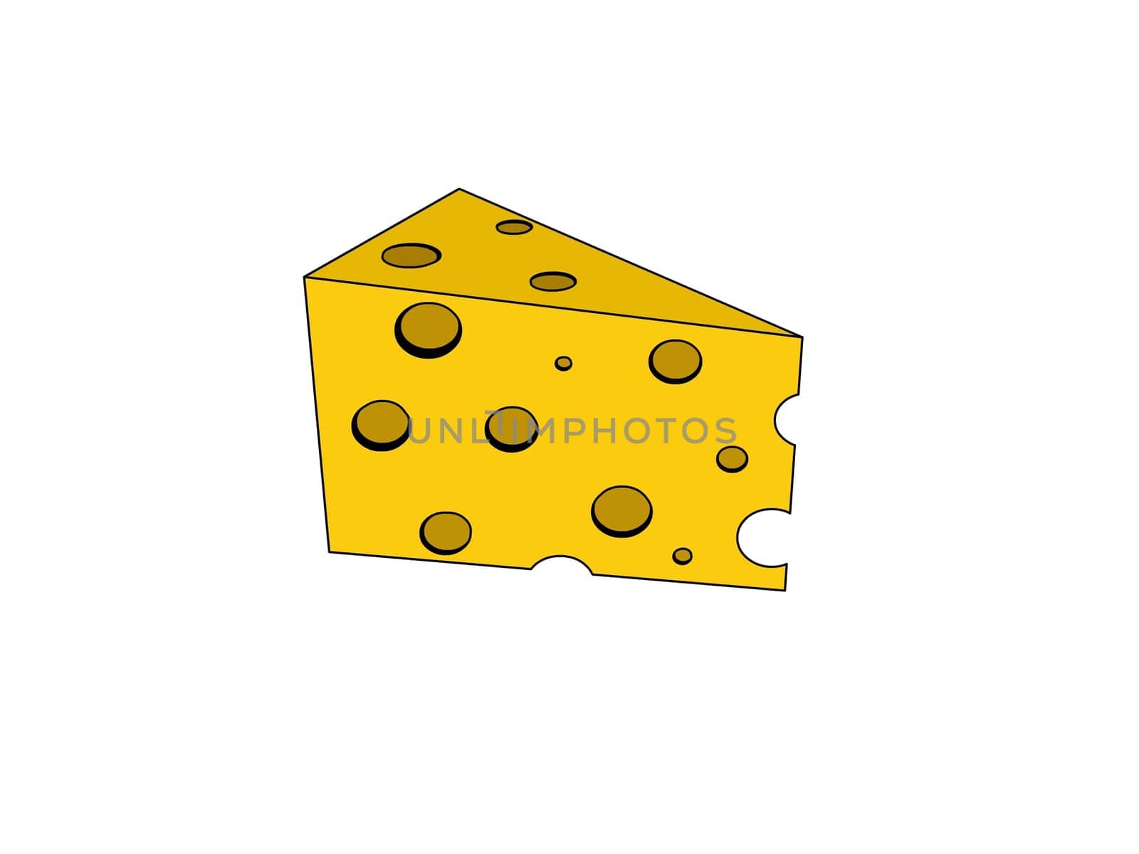 Illustration of cheese with holes