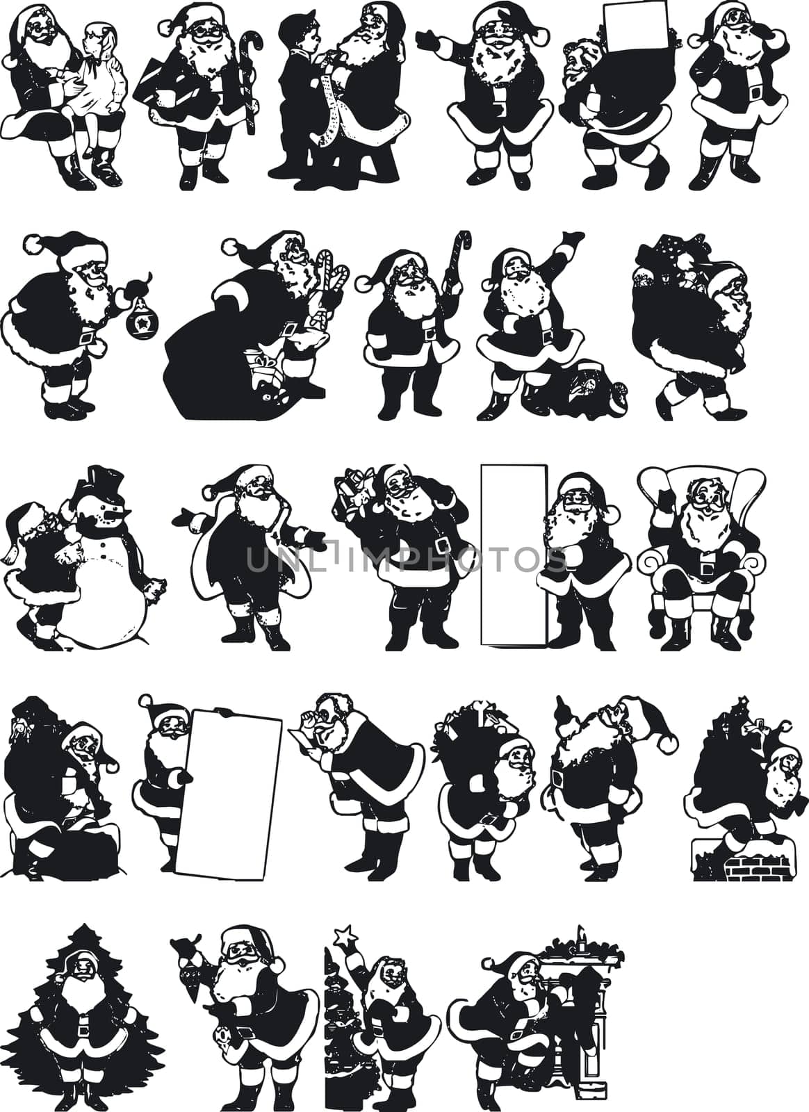 Illustration of Xmas Silhouettes - Vector Format