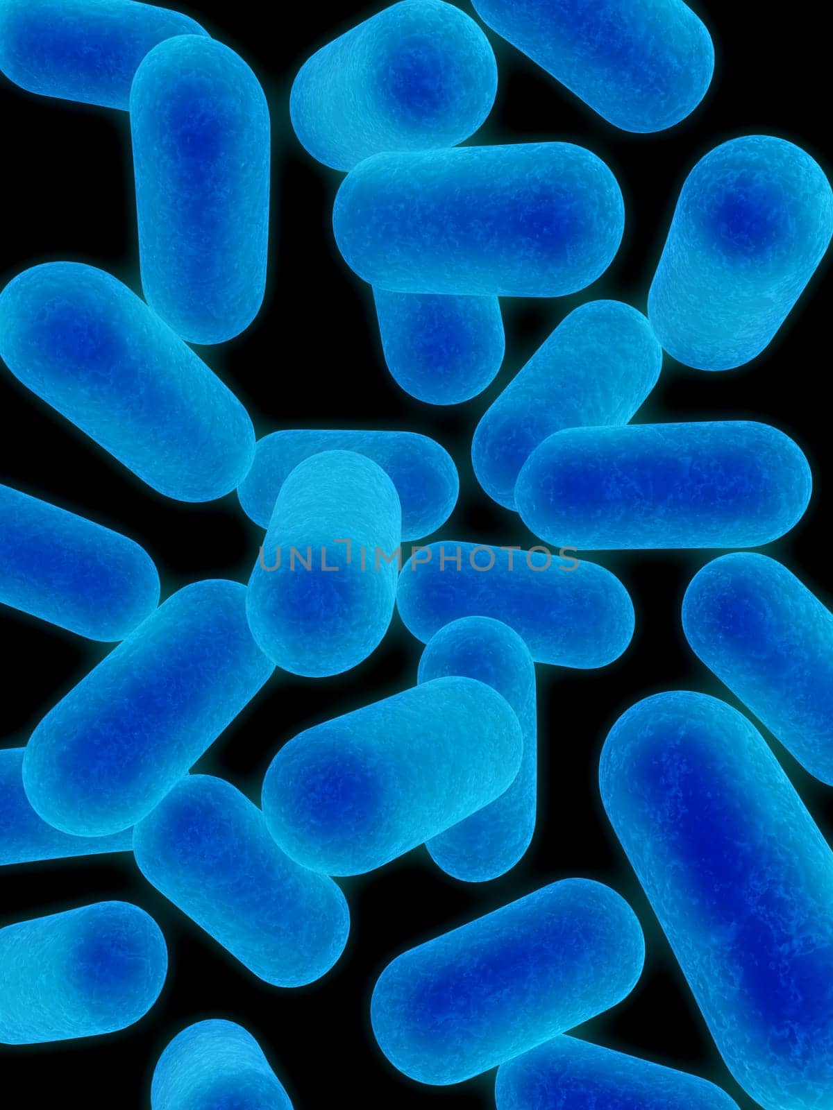 3d rendered close up of some isolated bacteria