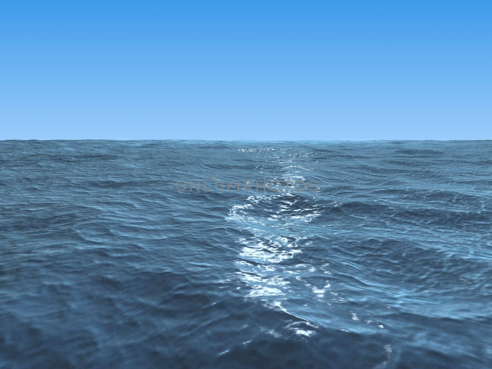 3d rendered illustration of the wide blue ocean