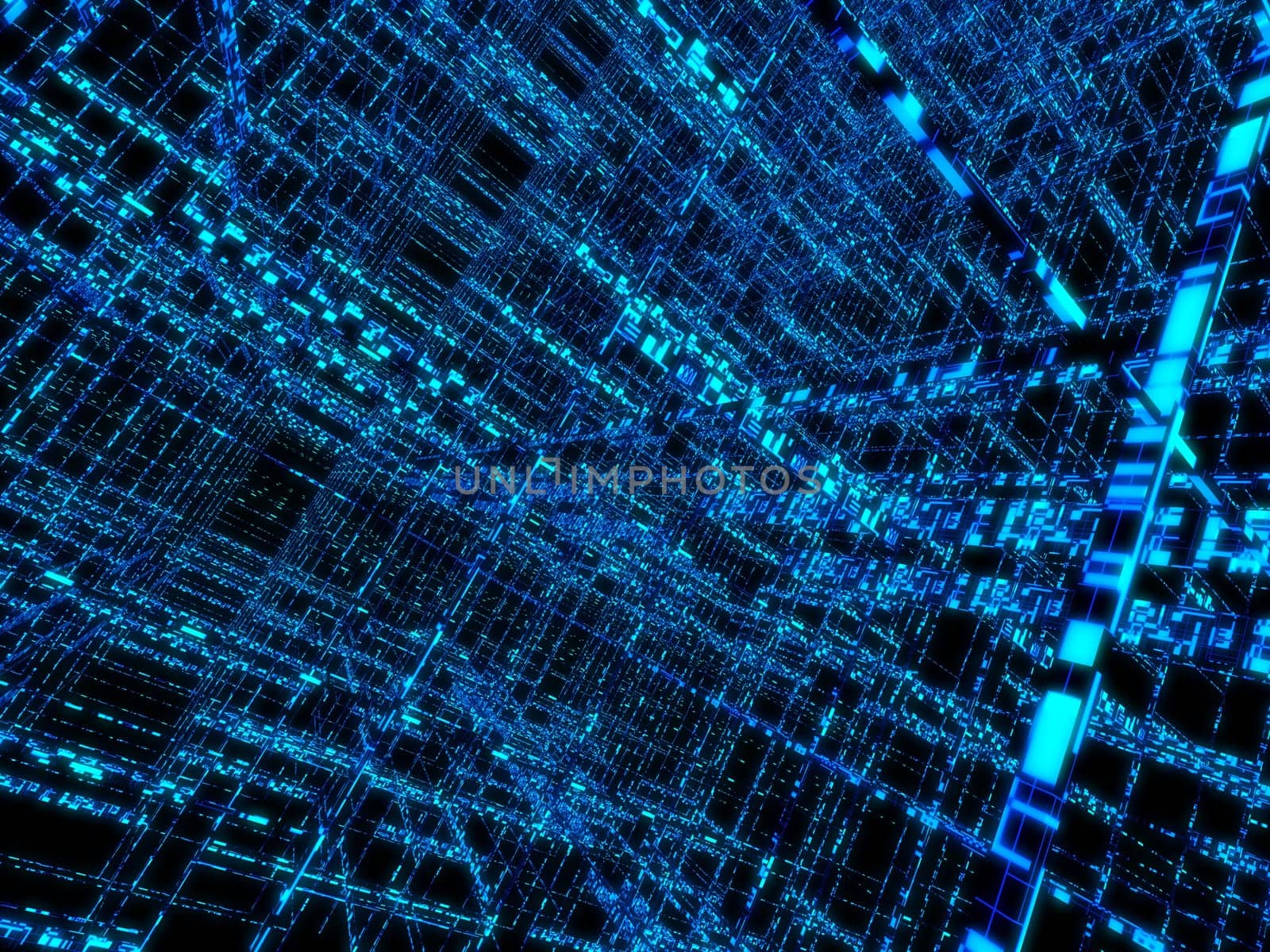 3d rendered illustration of a blue matrix