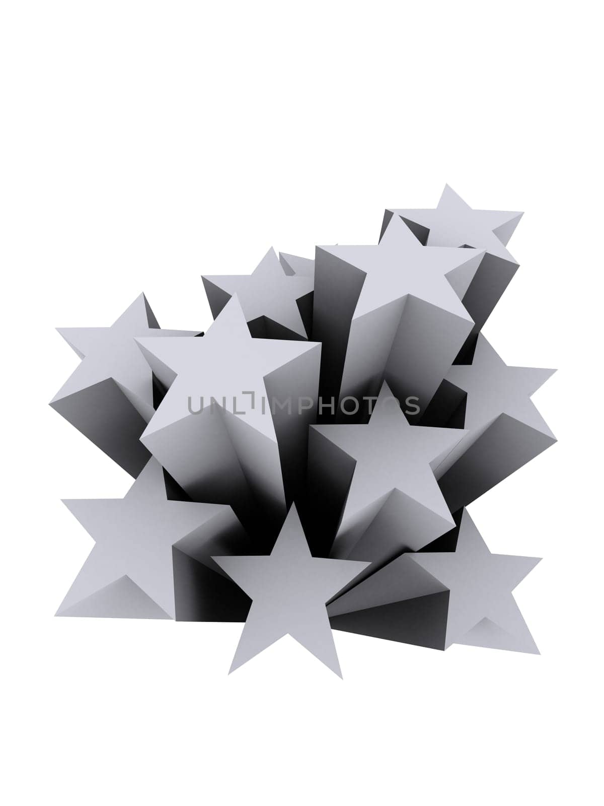 3d rendered black/white illustration of stars