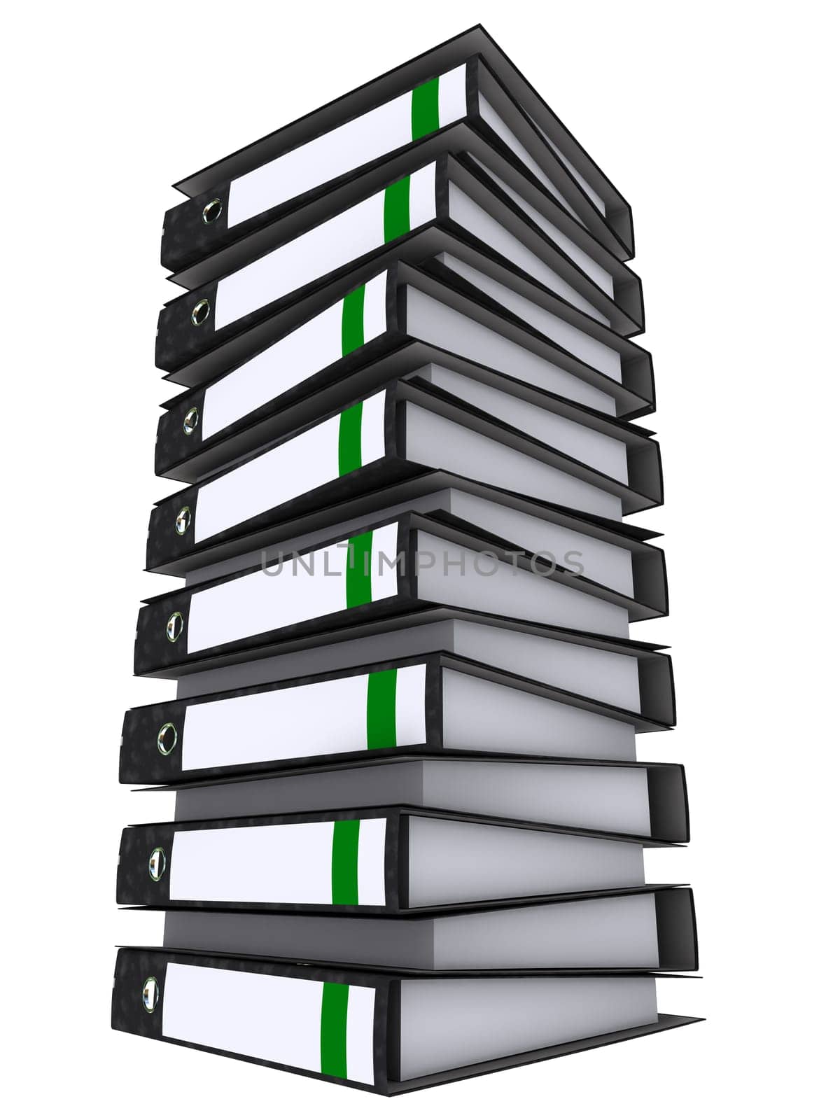 3d rendered illustration from a tower of binders