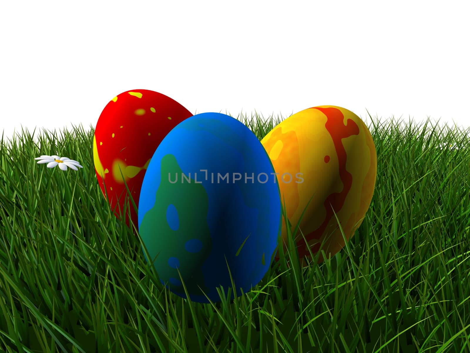 3d rendered illustration of colorful easter eggs