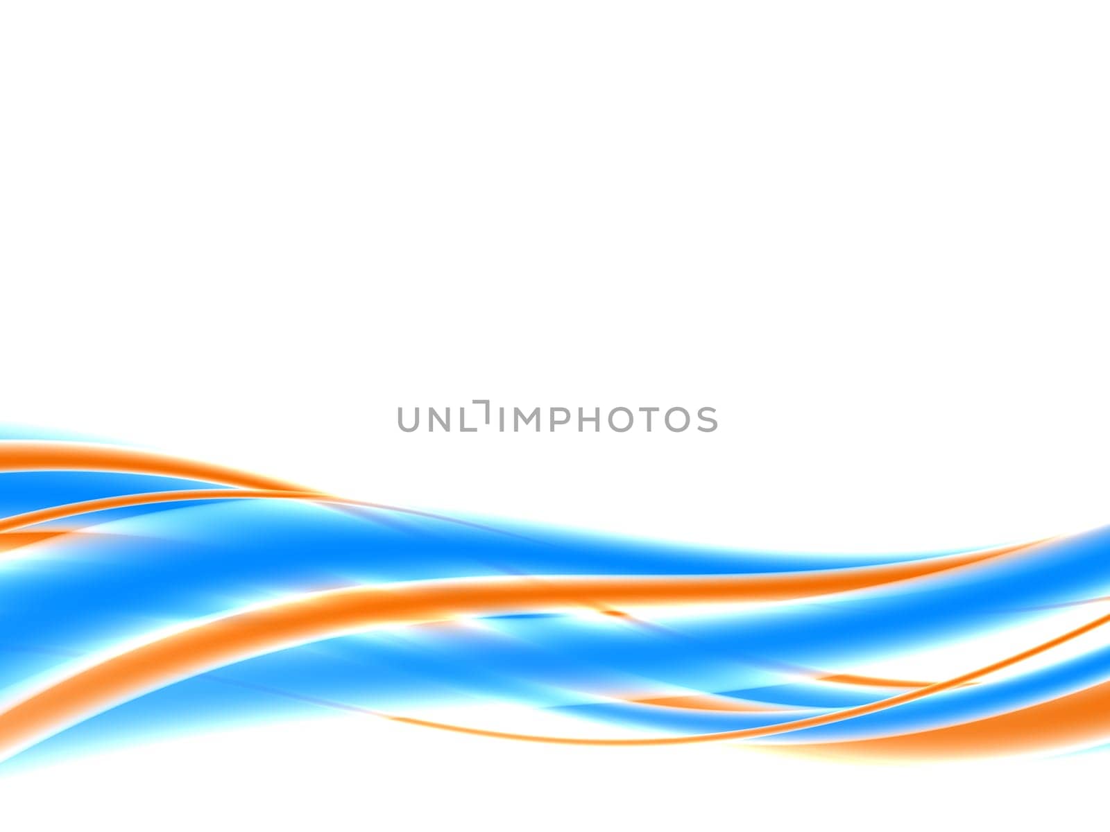 3d rendered illustration of an abstract blue and orange wave