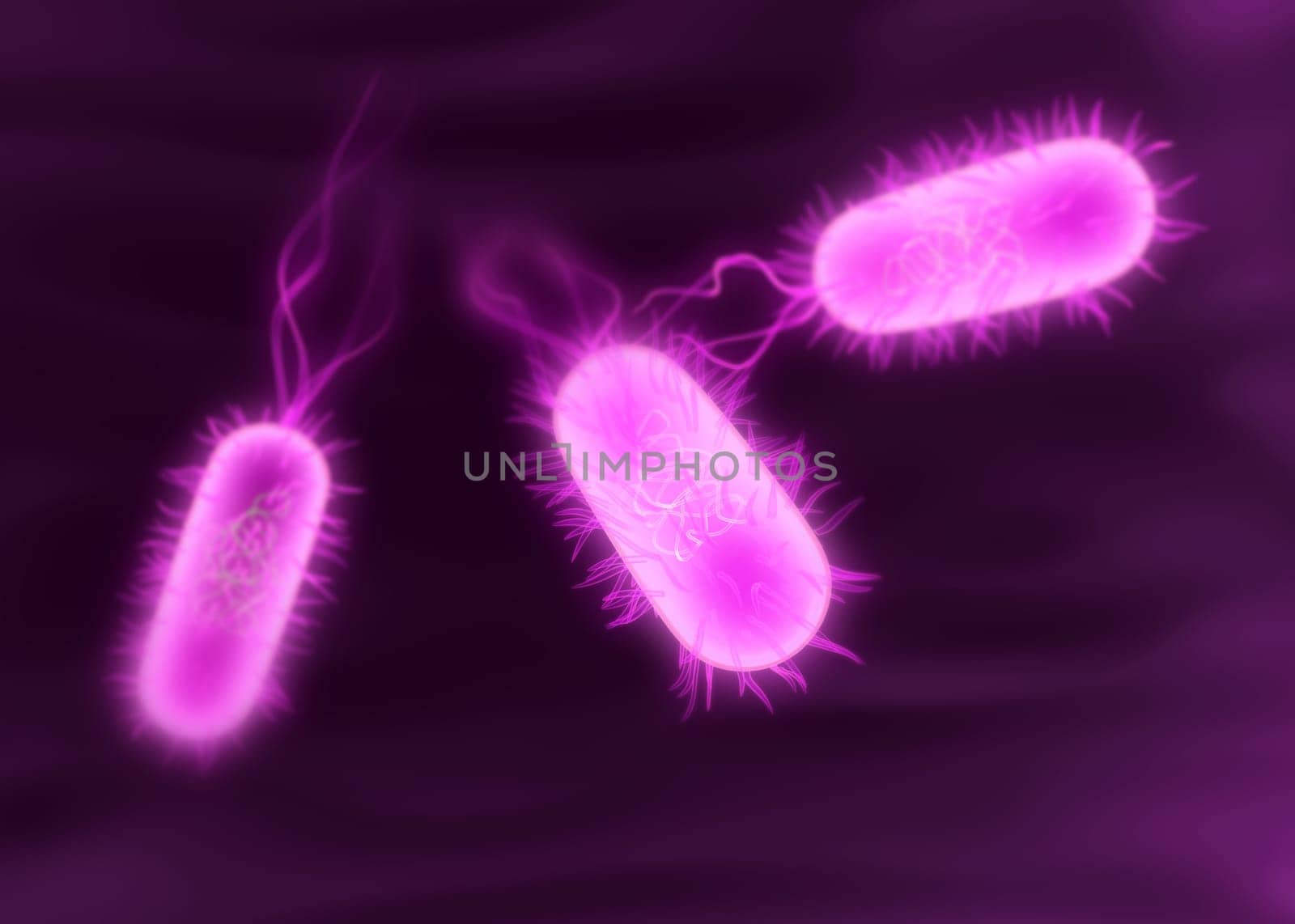 3d rendered close up of streaming bacteria
