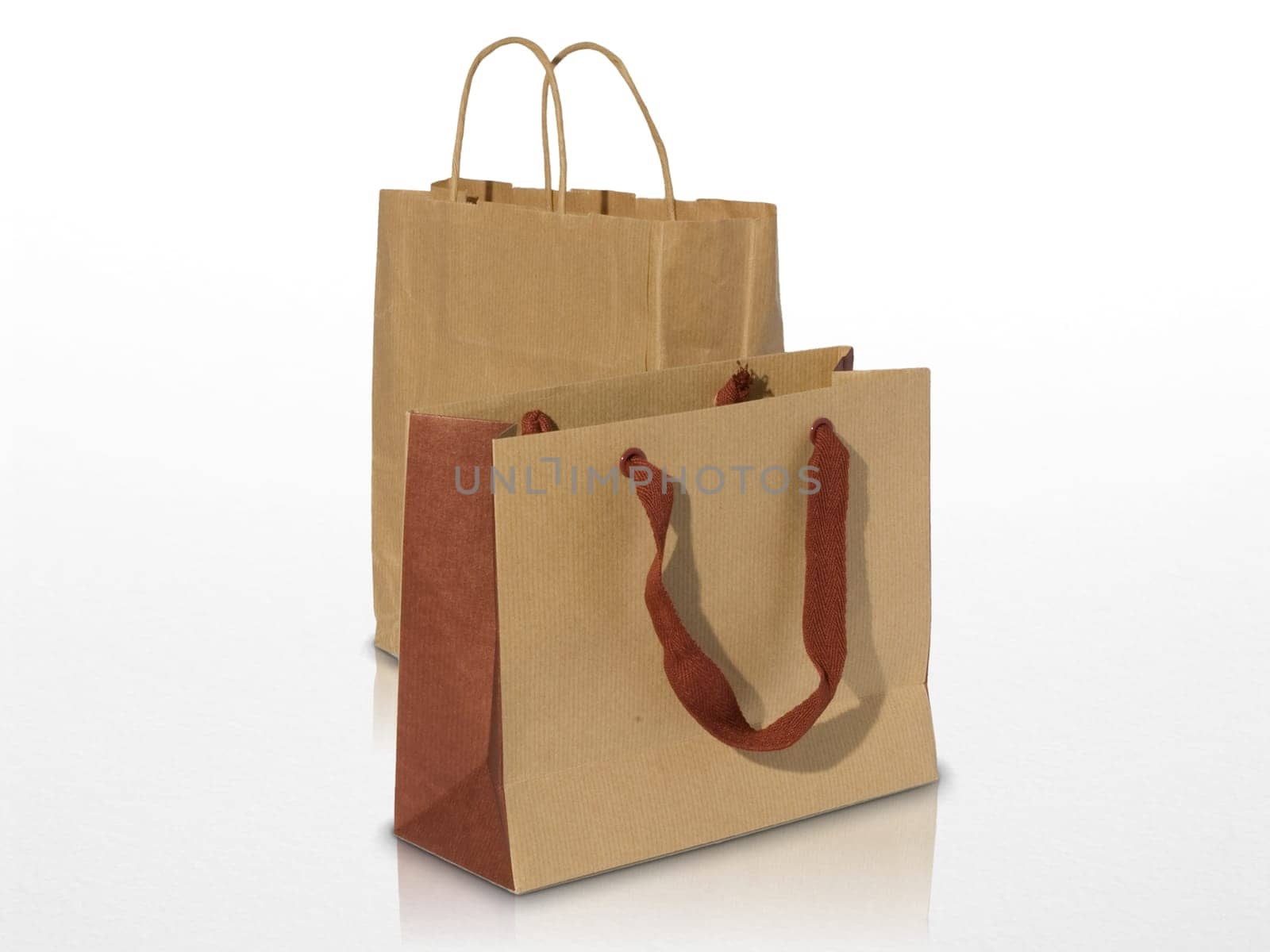 two ecological shopping bag on a white grey background one is blurred