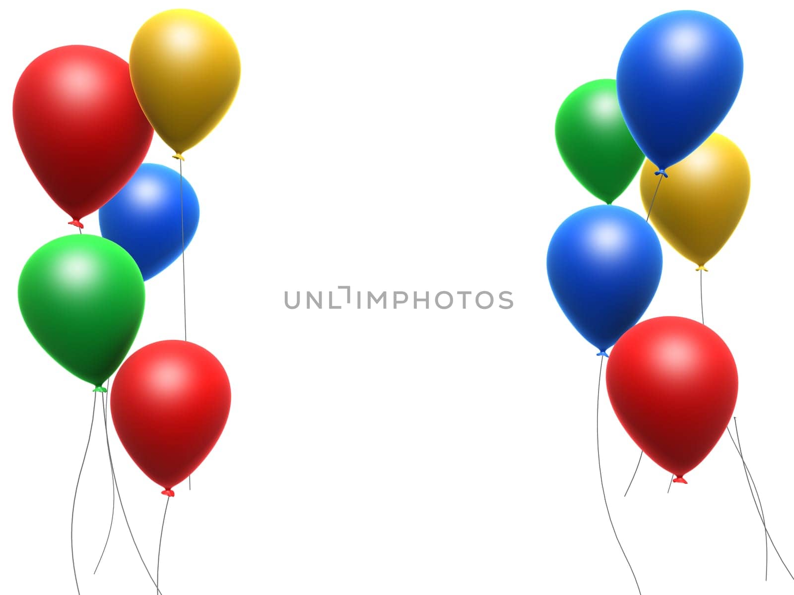 3d rendered illustration of some colorful balloons