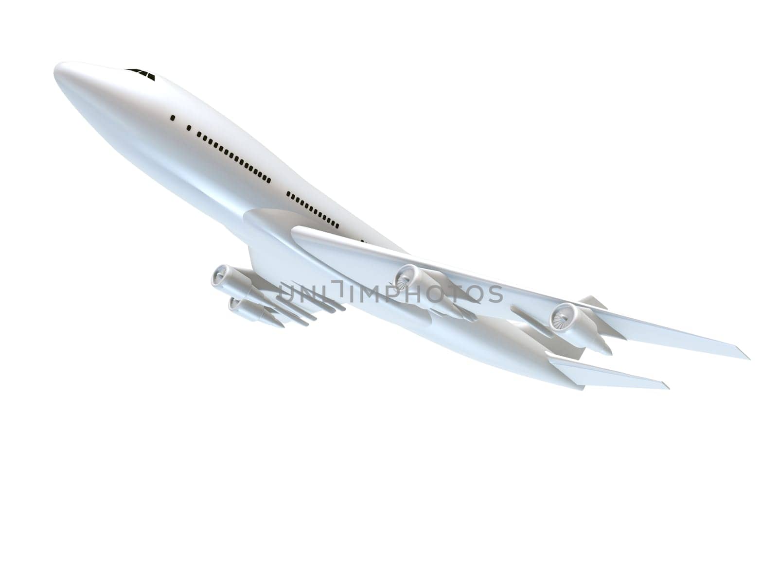 3d rendered illustration of a white plane