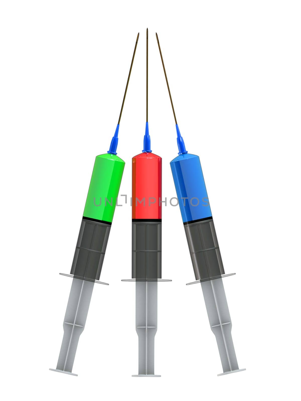3d rendered illustration of three injections