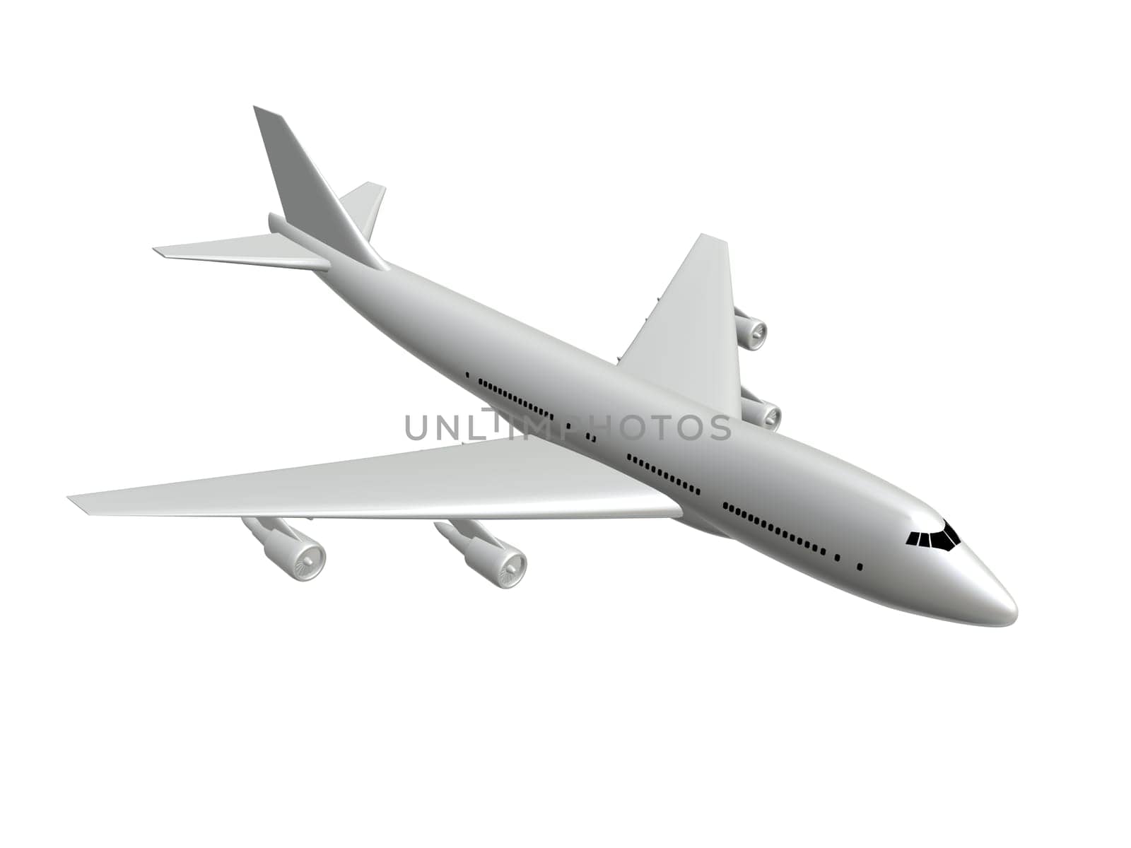 3d rendered illustration of a white plane