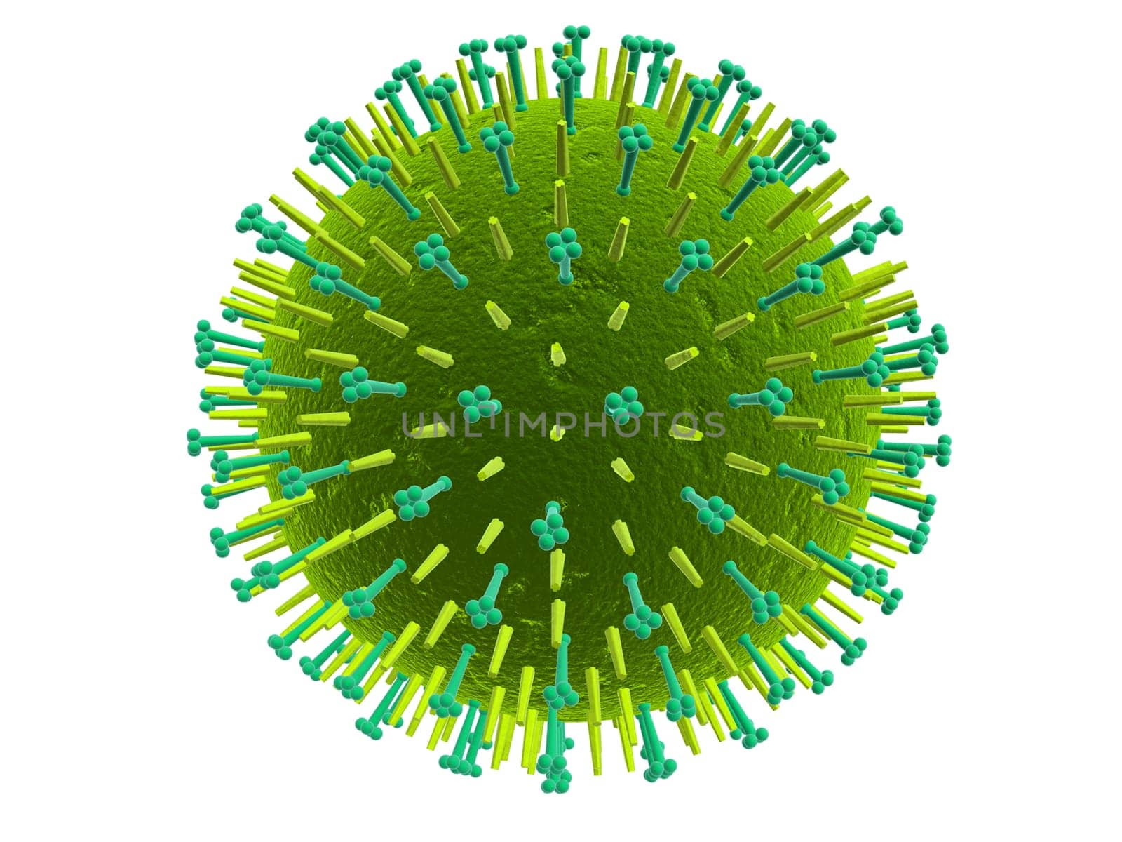 3d rendered close up of an isolated influenza virus