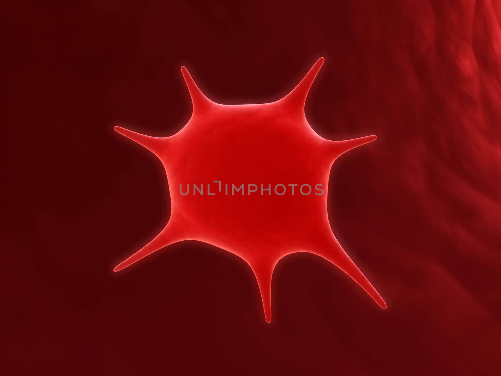 3d rendered illustration of an artery with an isolated platlet