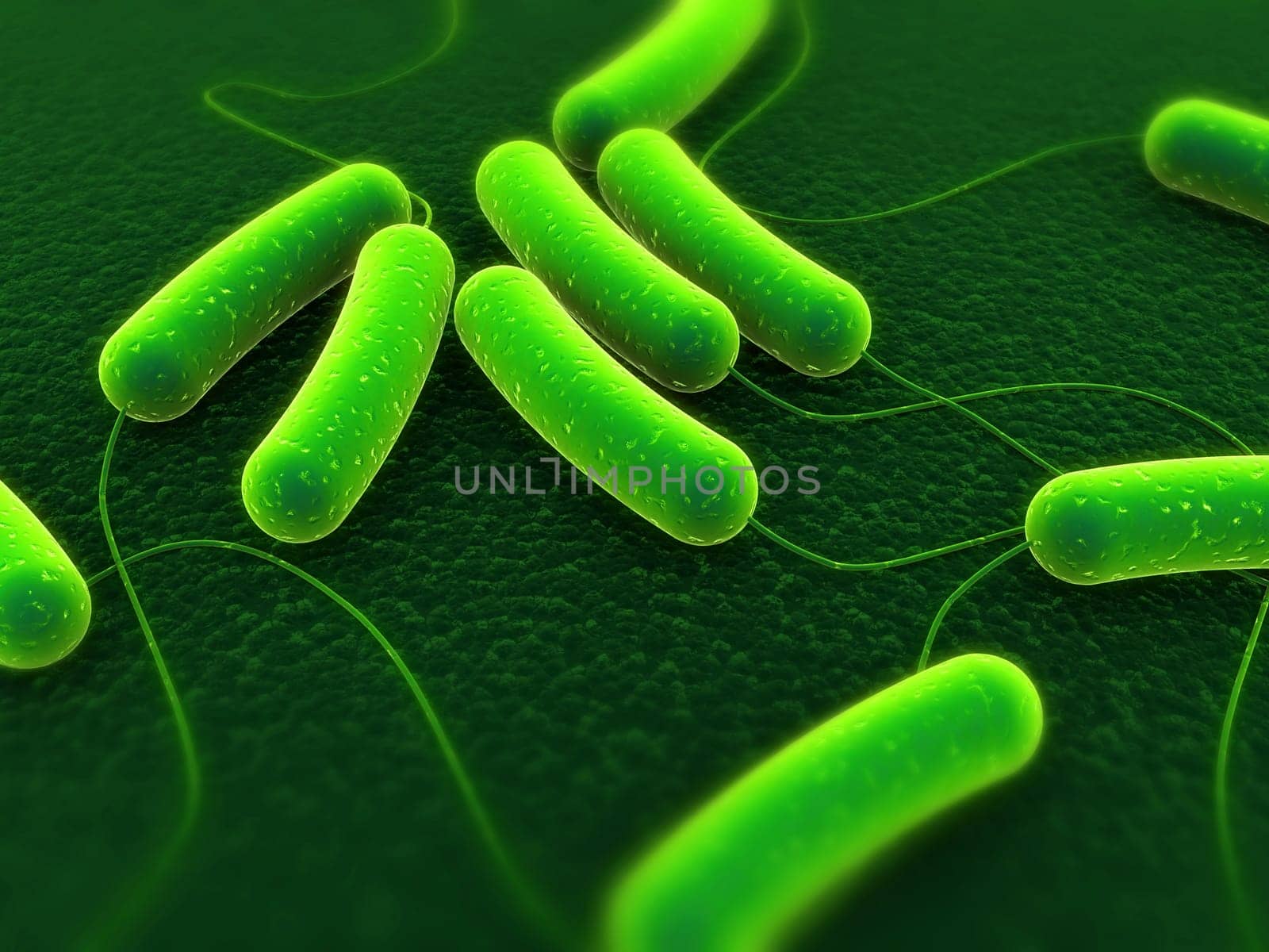 3d rendered close up of some coli bacteria