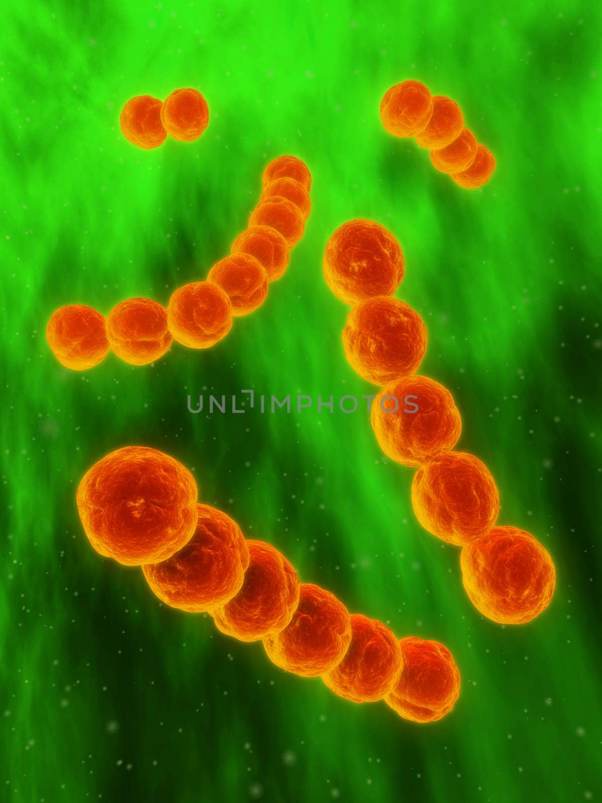 3d rendered close up ofsome streptococcus bacteria