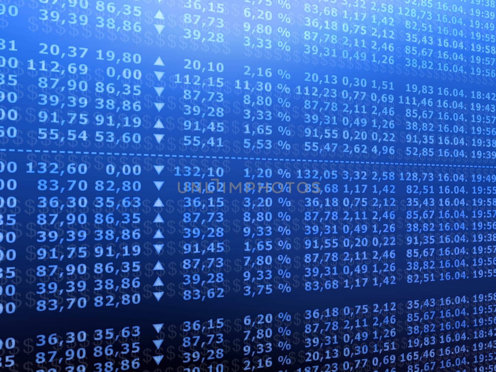 3d rendered illustration of a board with stock numbers