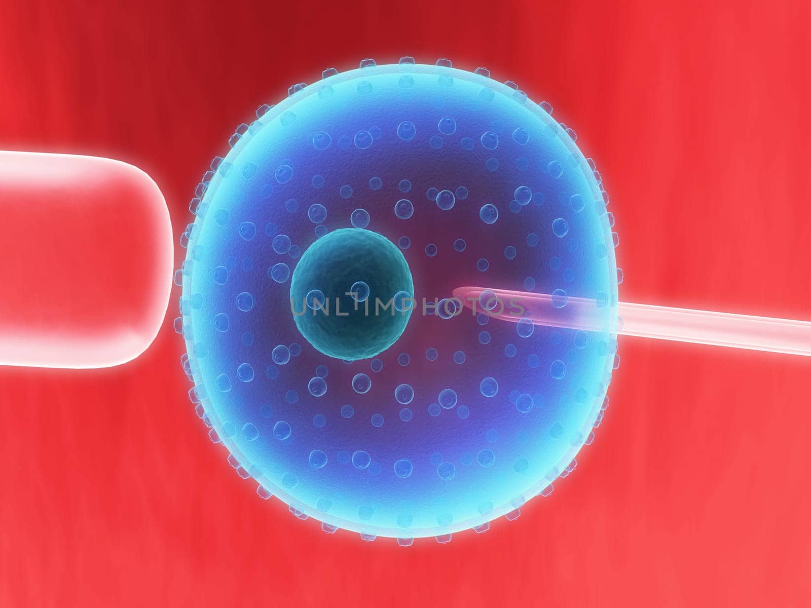 3d rendered illustration of a cell and a pipette