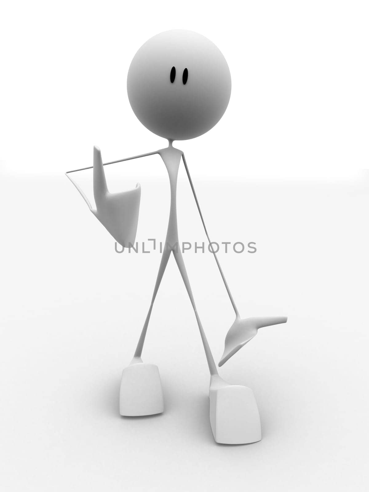 3d rendered illustration of a little character