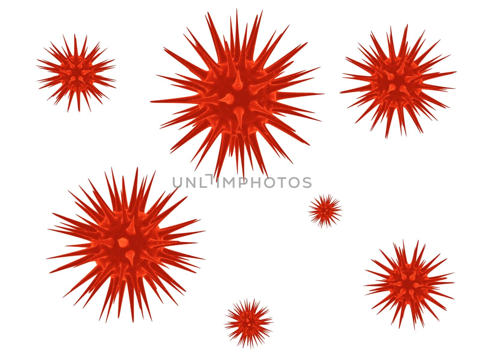 3d rendered close up of some isolated viruses
