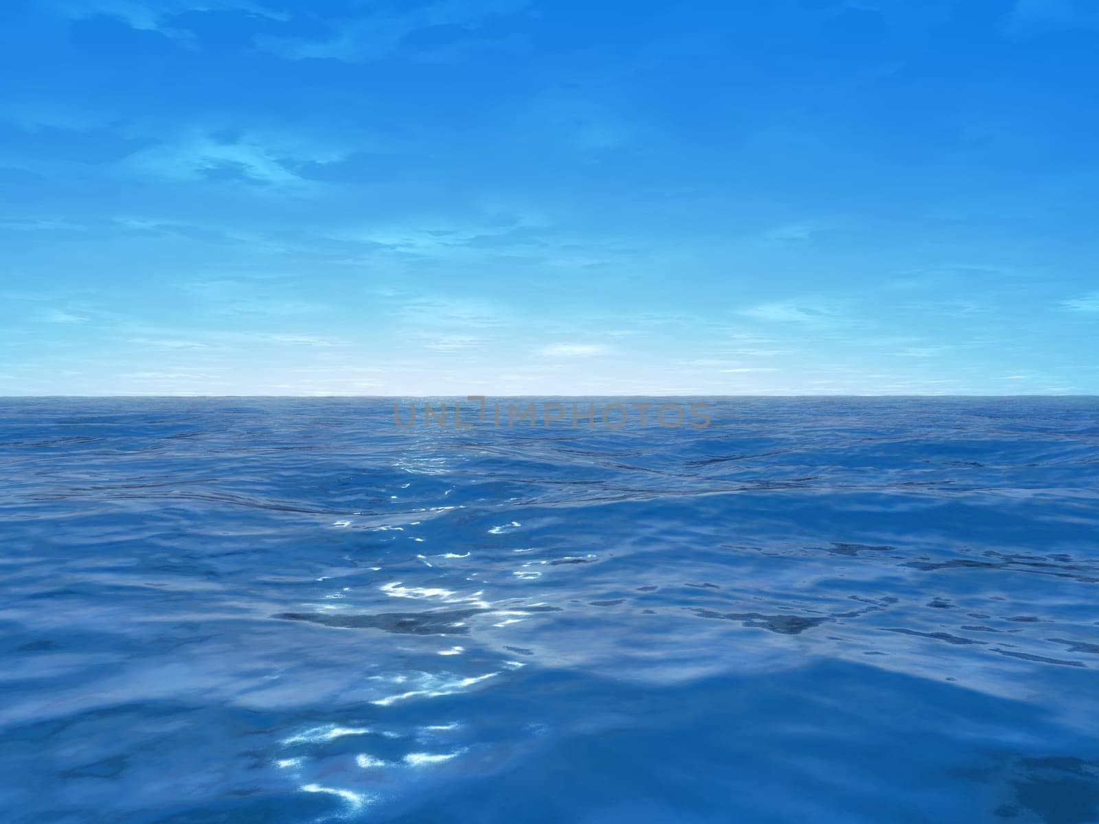 3d rendered illustration of the wide blue ocean