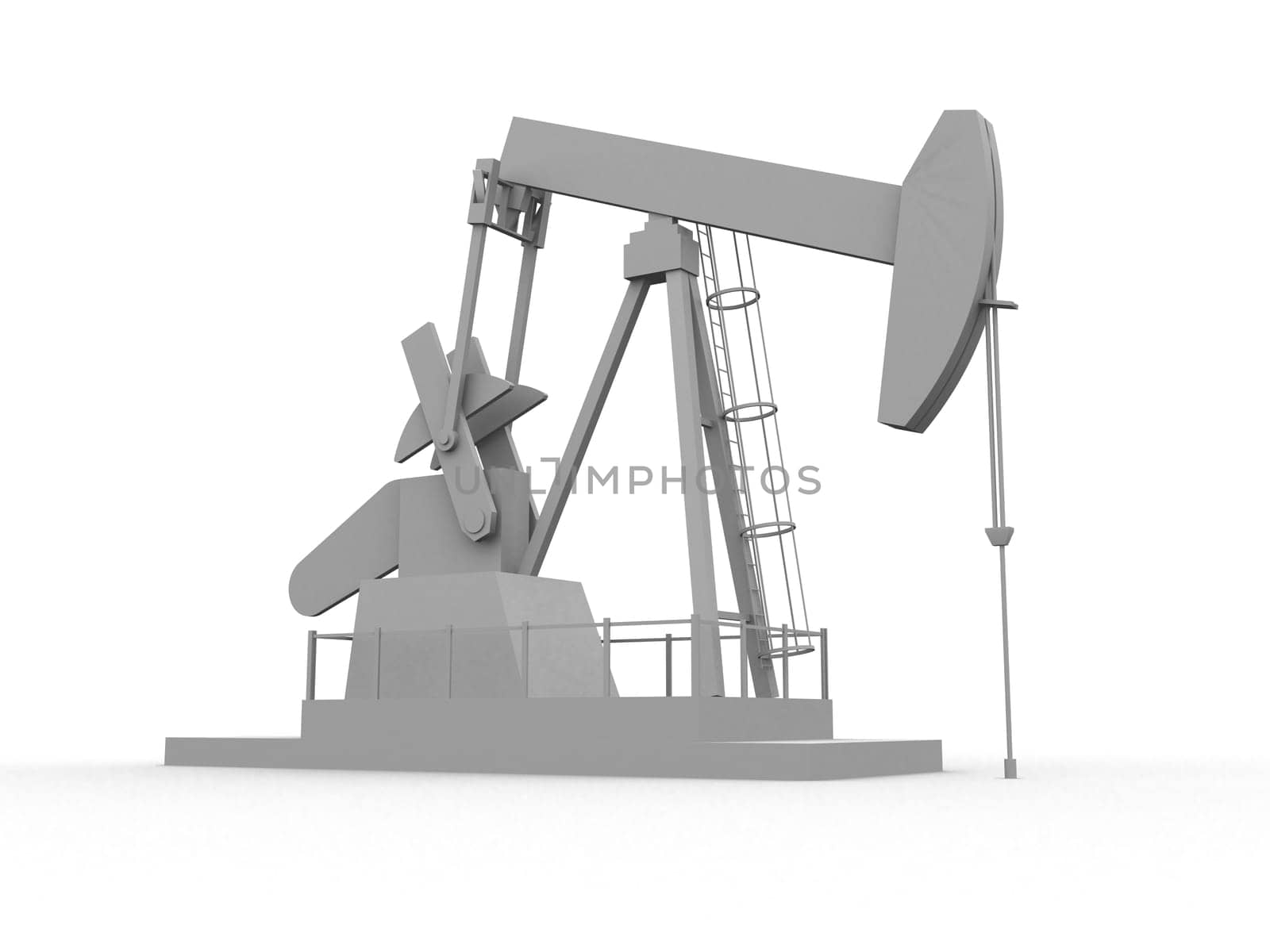 3d rendered black/white illustration of an oil pump