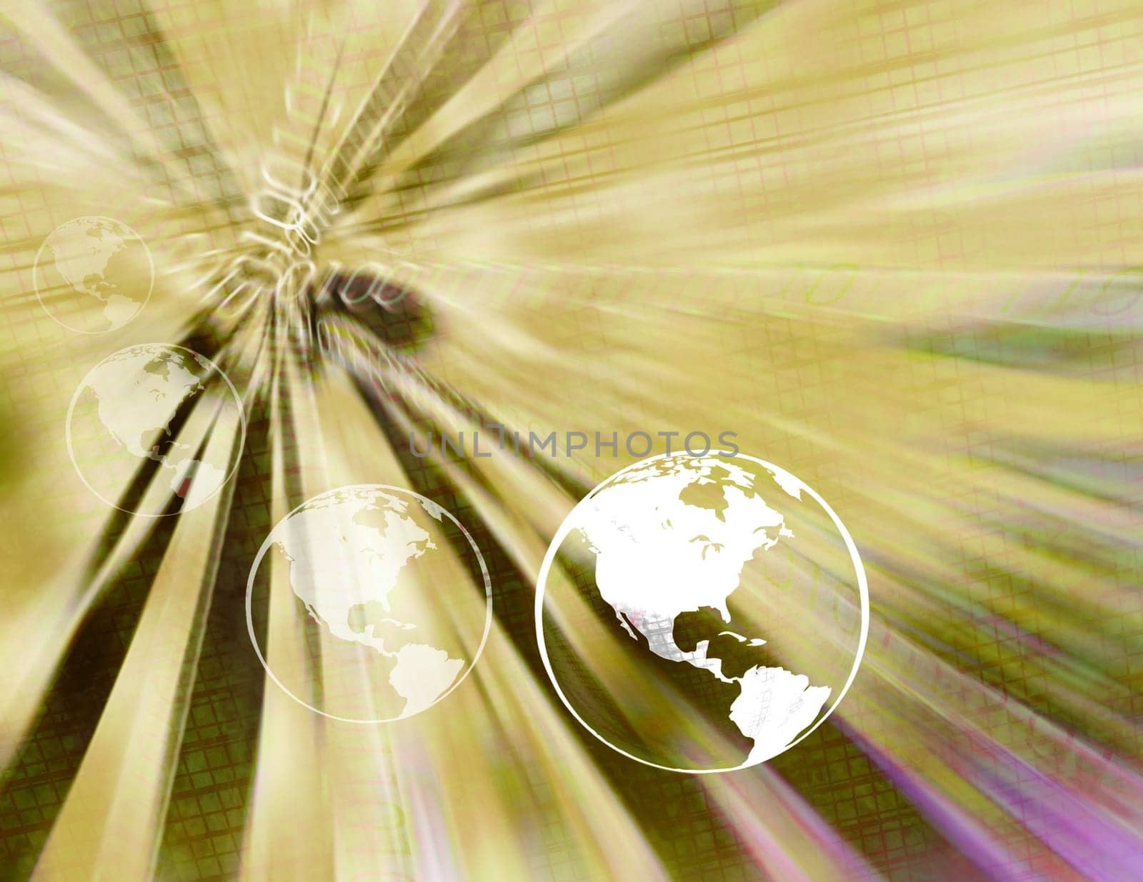 Binary earth globes in abstract background - computer technology concept