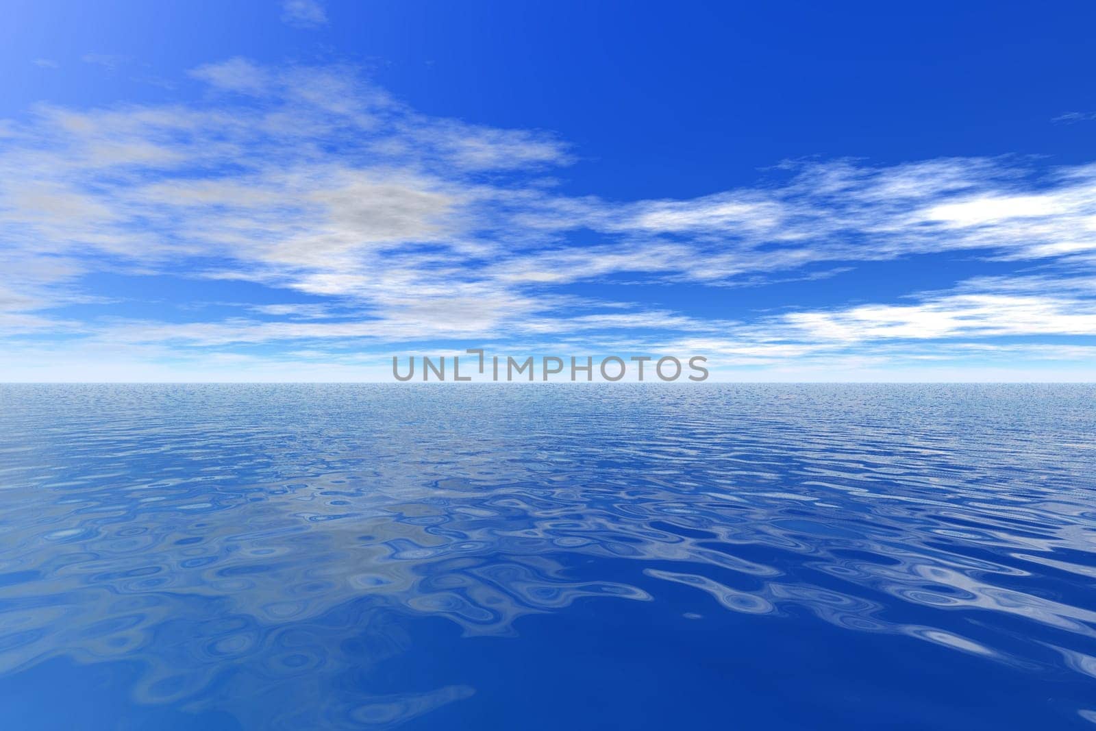 Ocean view - 3D render illustration of ocean view
