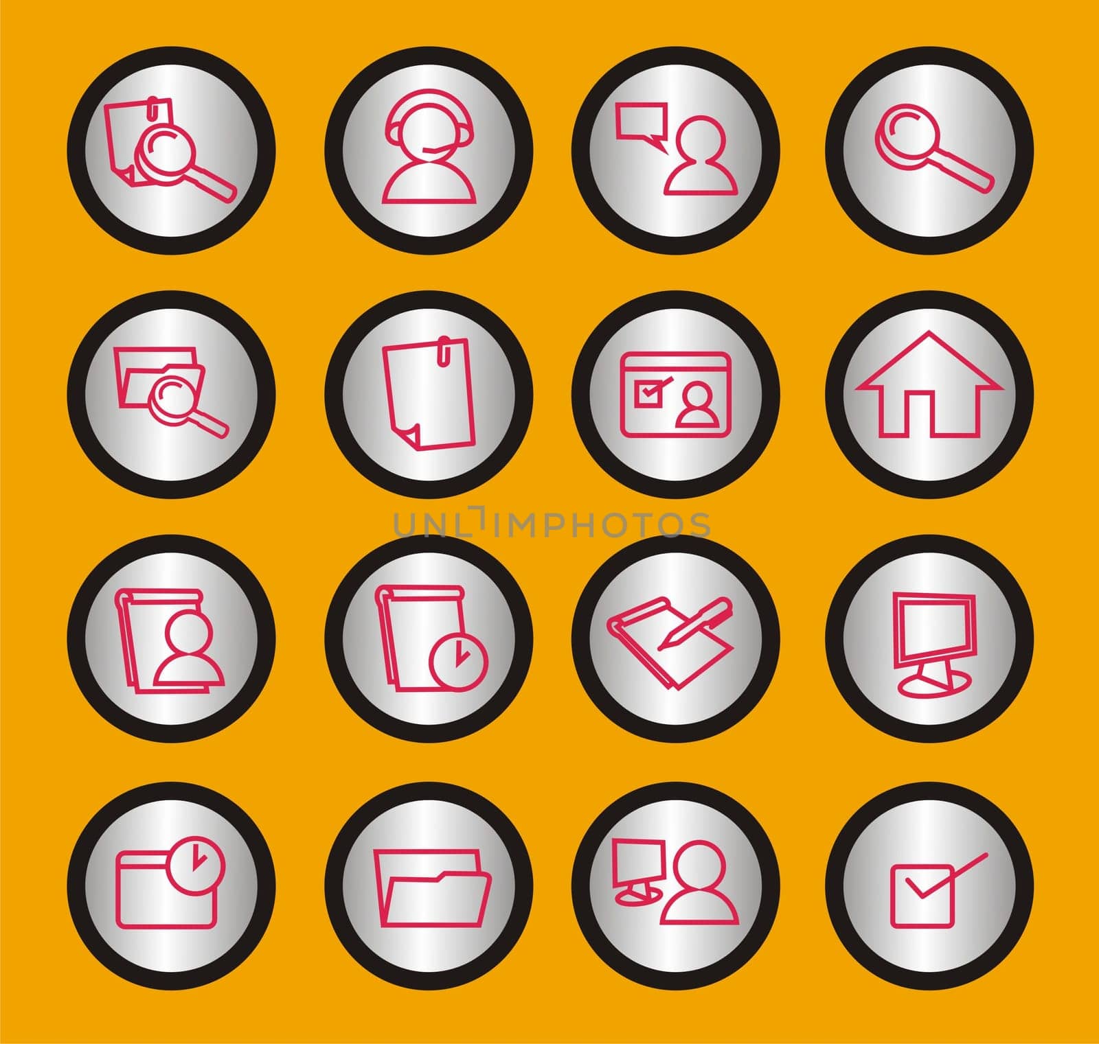 16 Web icons - Set of vector pc buttons
