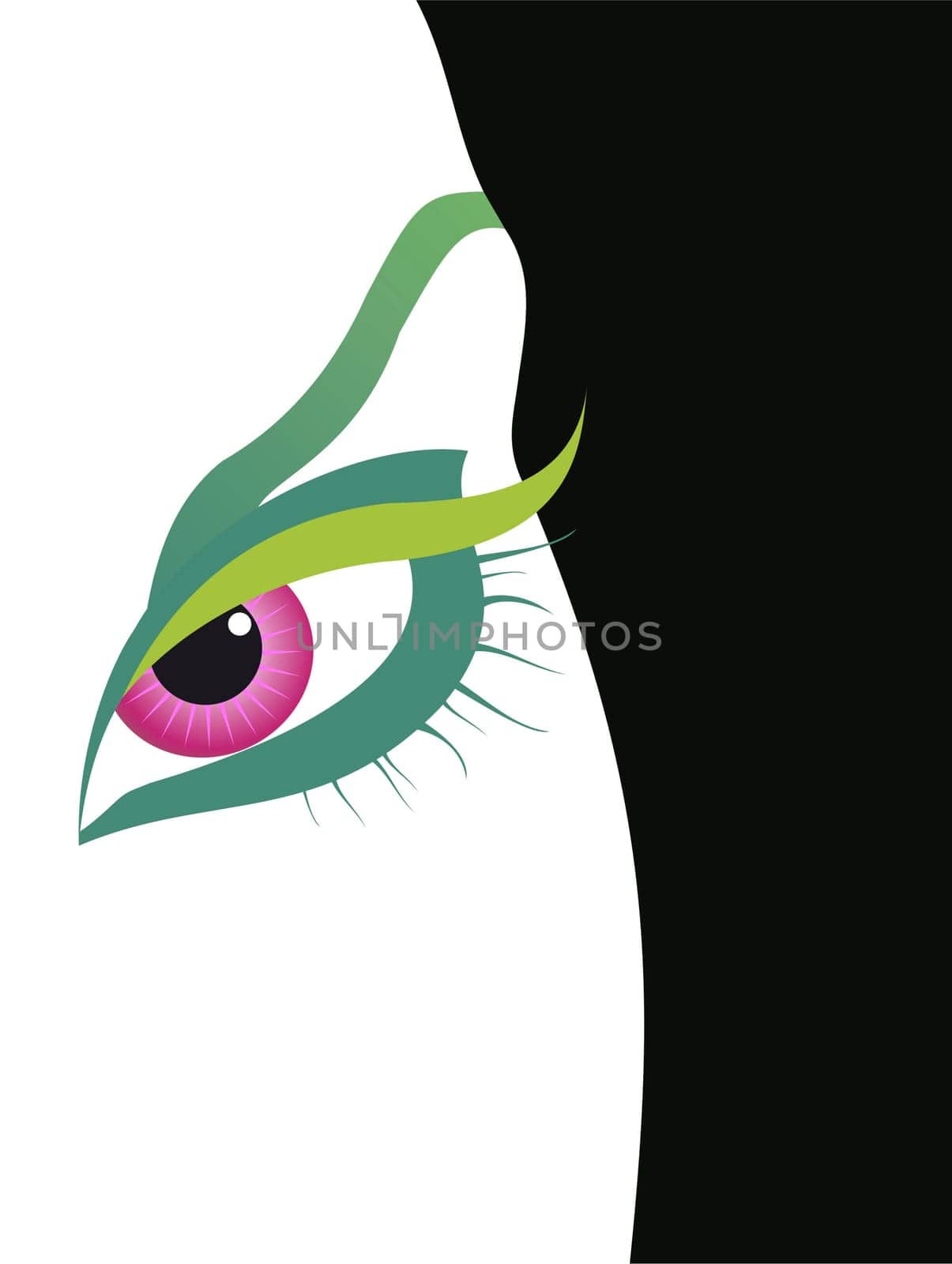 Vector illustration of a woman eye detail