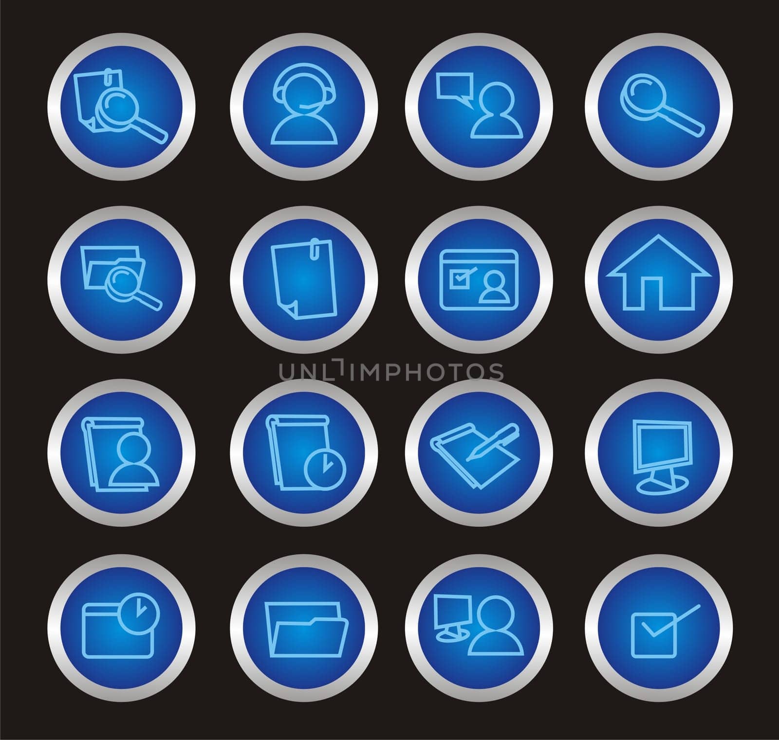 16 Web icons - Set of vector pc buttons