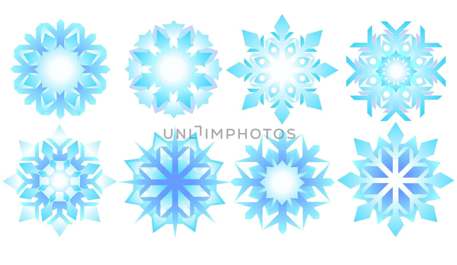 Snowflakes background -illustration of ice crystals pattern over white