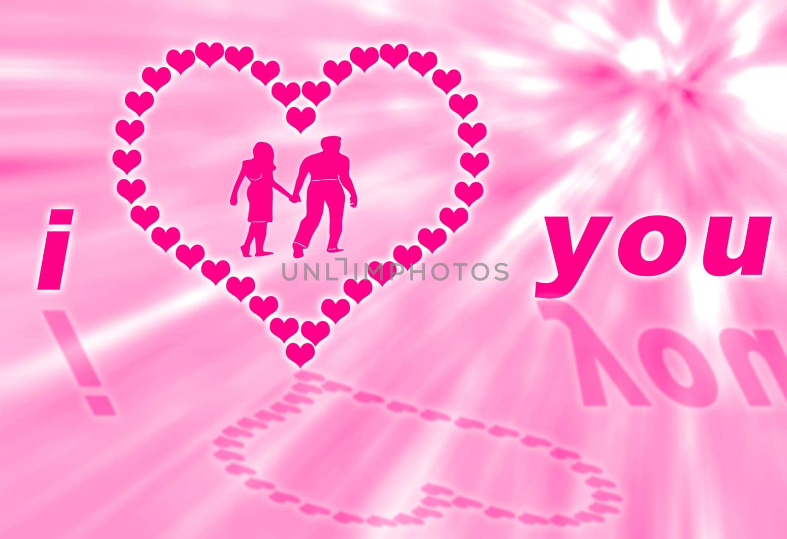A couple in the heart for this love card