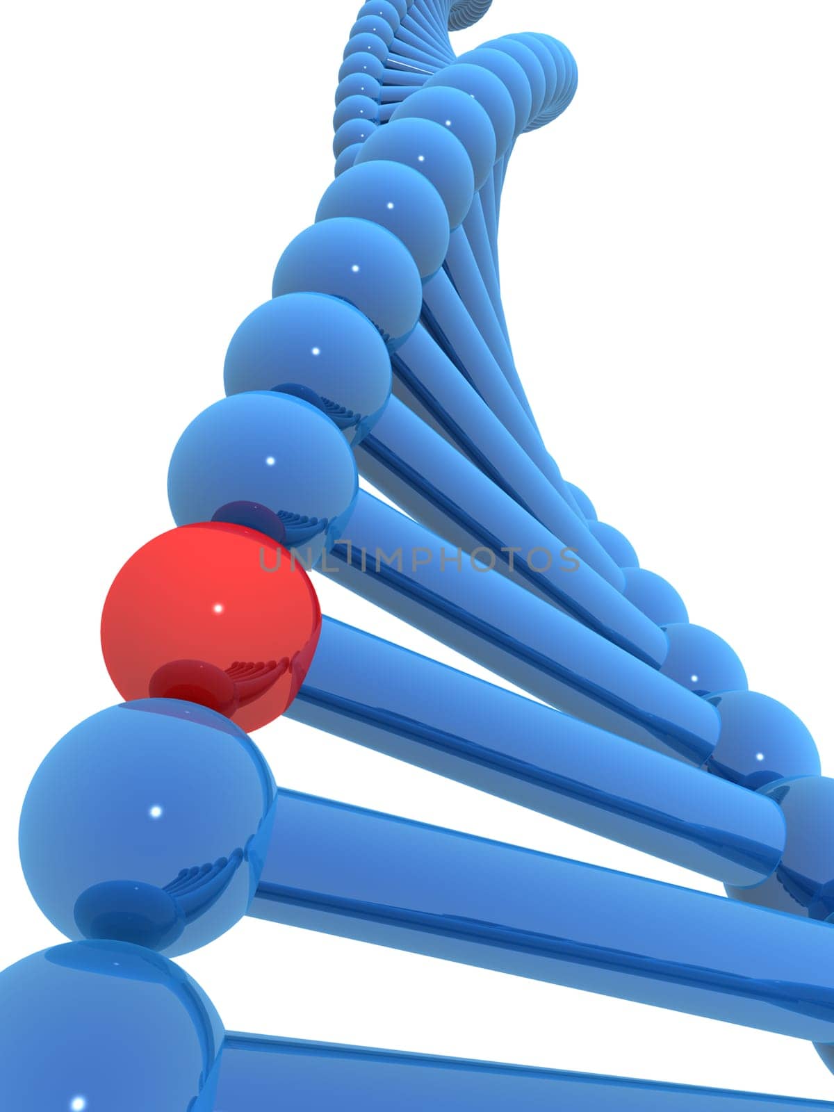 3d rendered illustration of a blue double helix
