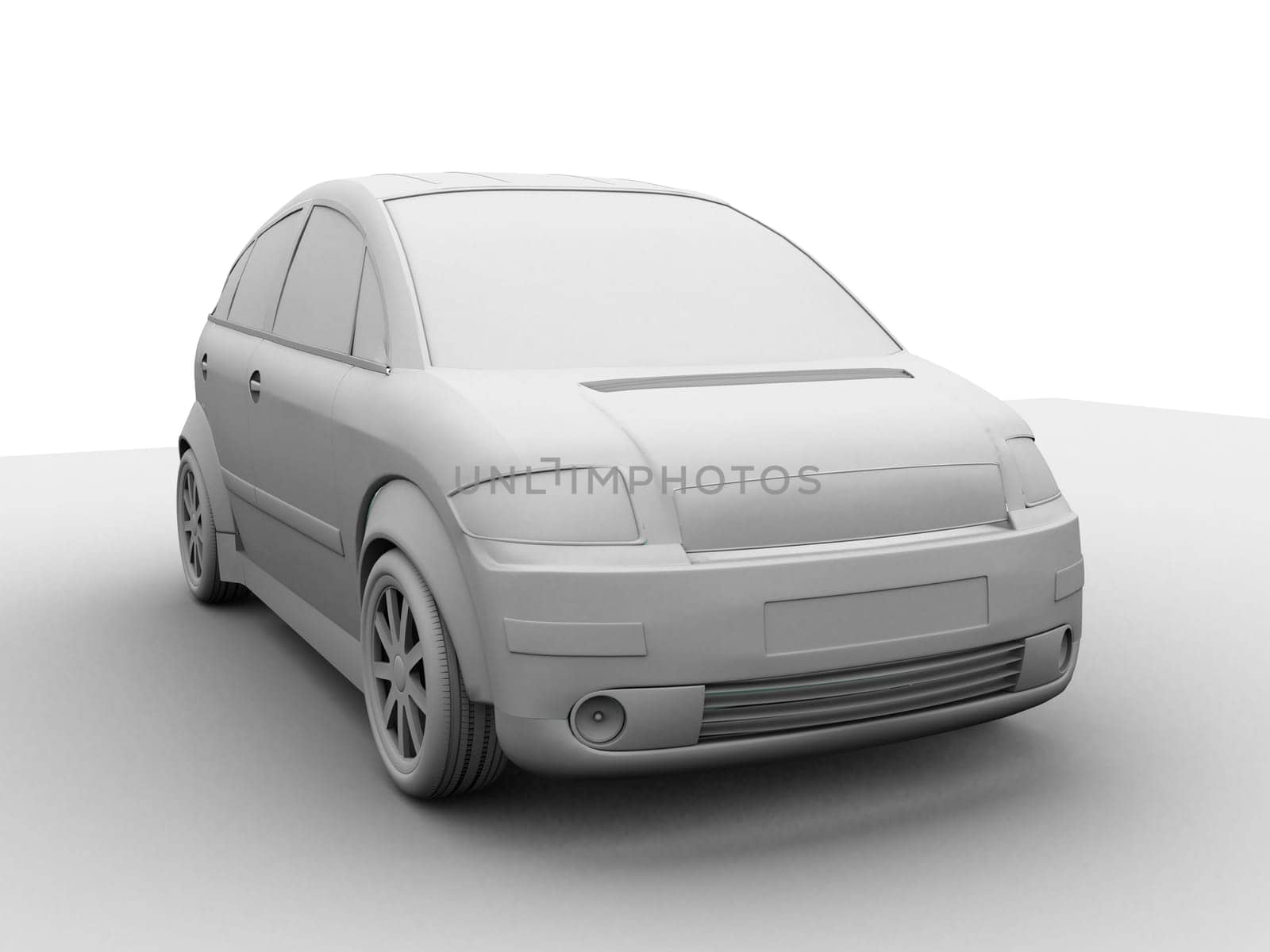 3d rendered black/white illustration of a car