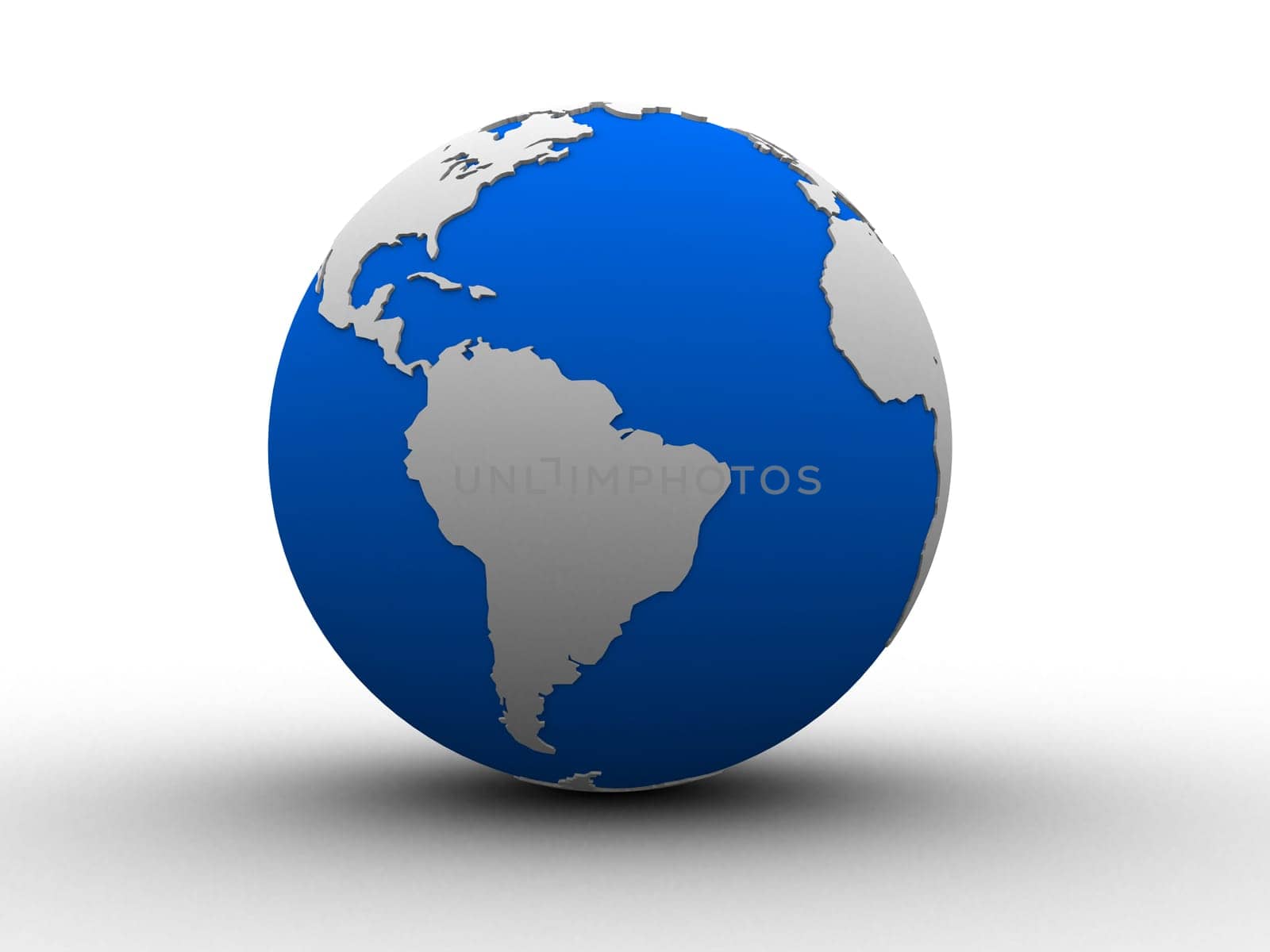 3d rendered illustration of a blue and white globe